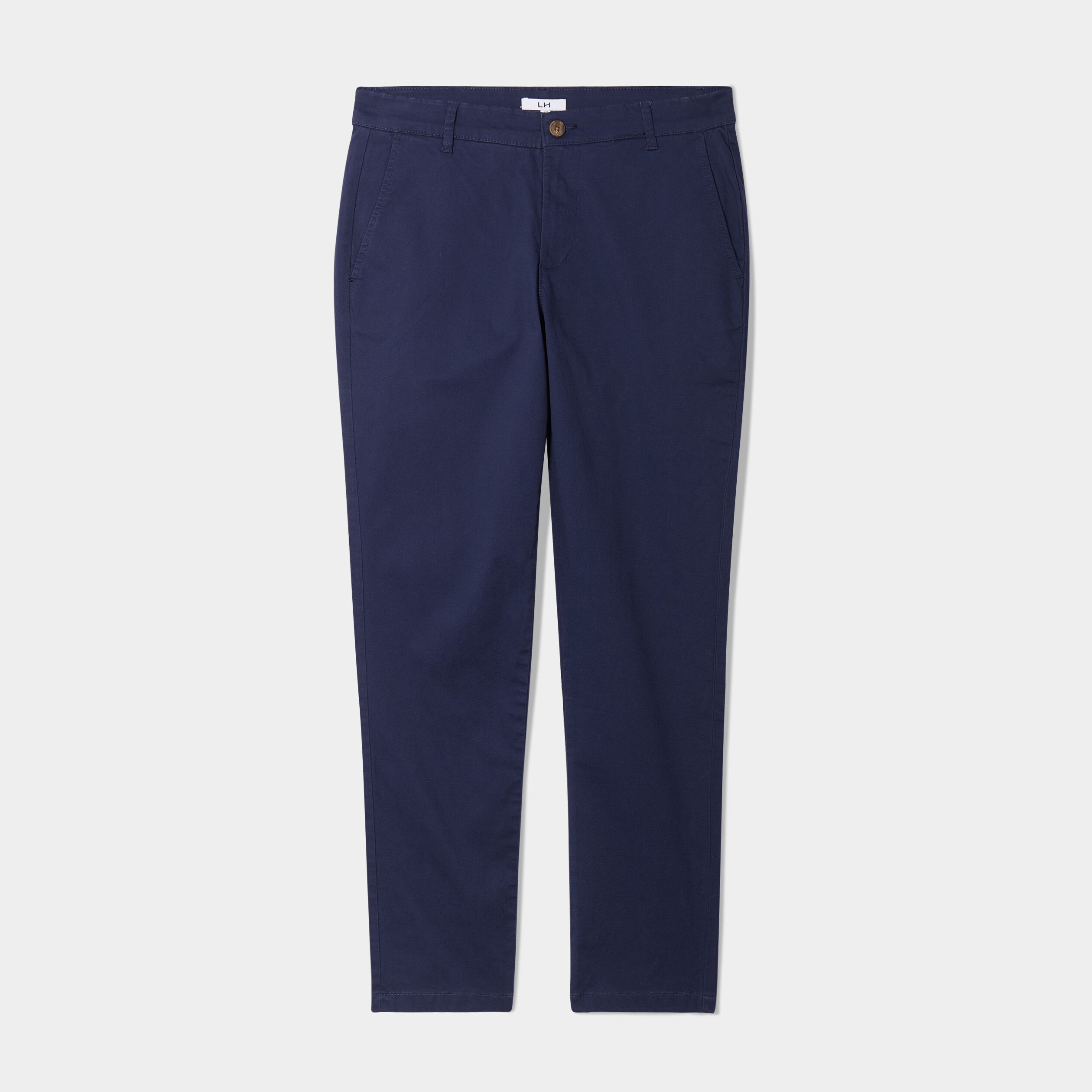 Pantalon chino slim coton bleu marine homme