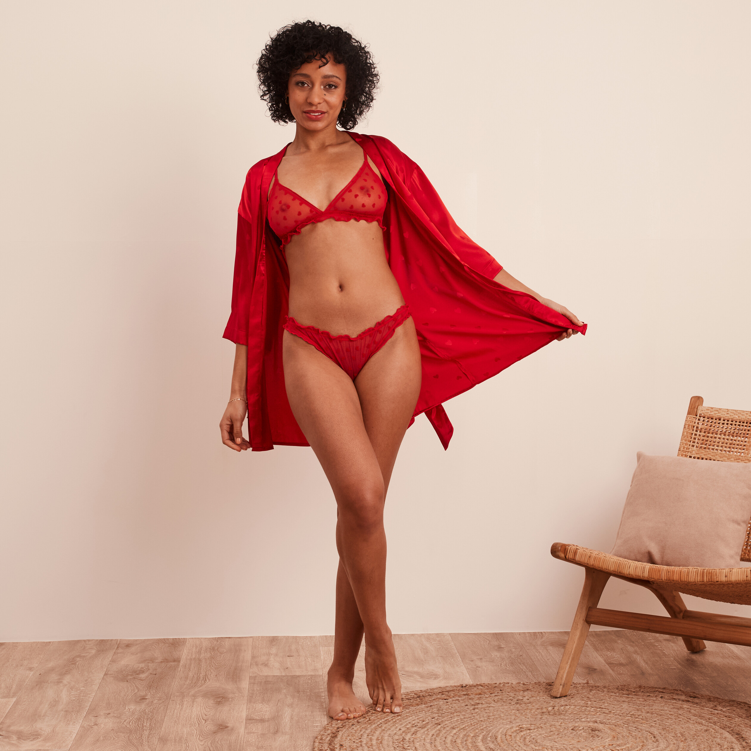 culotte tulle et broderie rouge femme Culotte tulle et broderie rouge femme