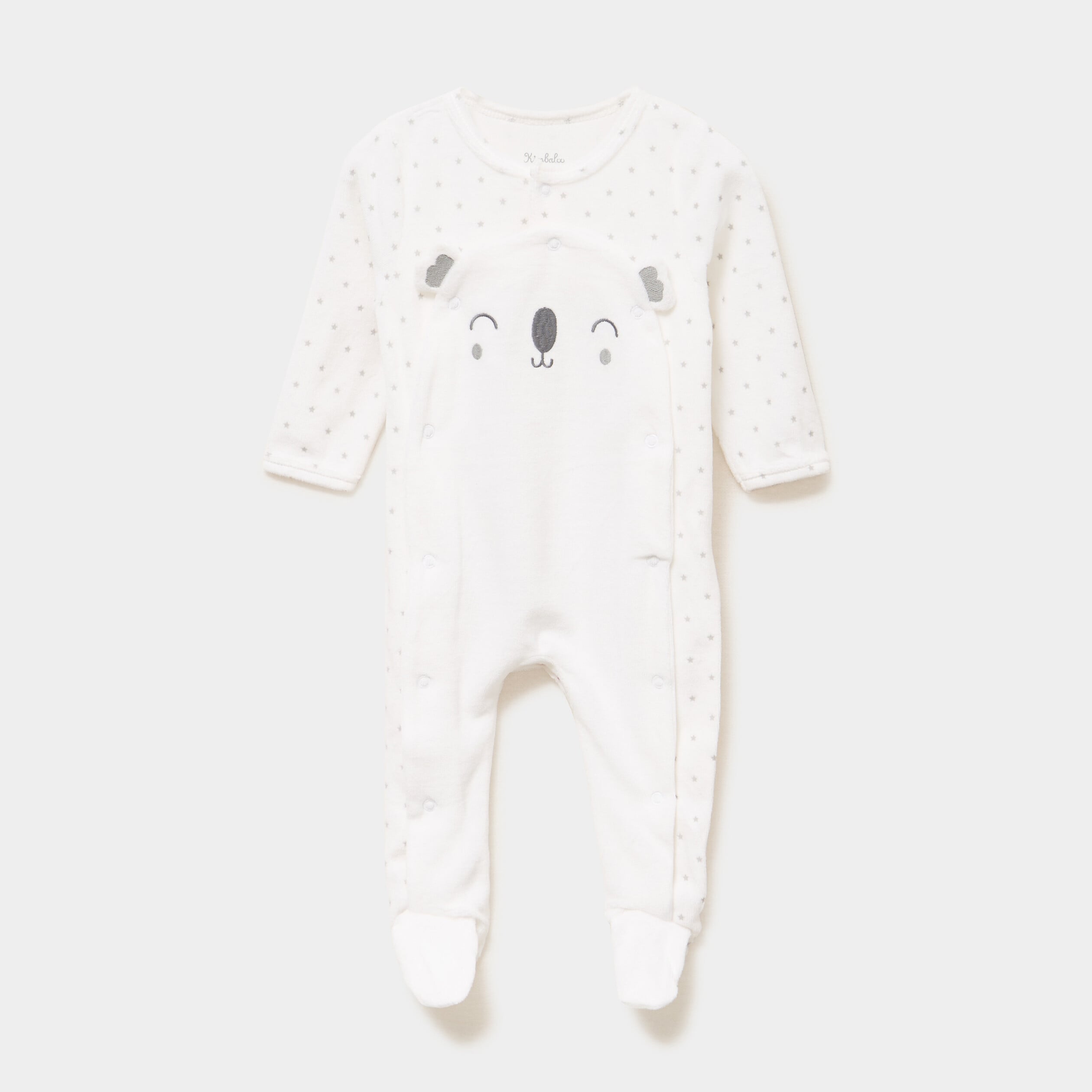 Dors-bien manches longues boutonn&eacute; blanc b&eacute;b&eacute;