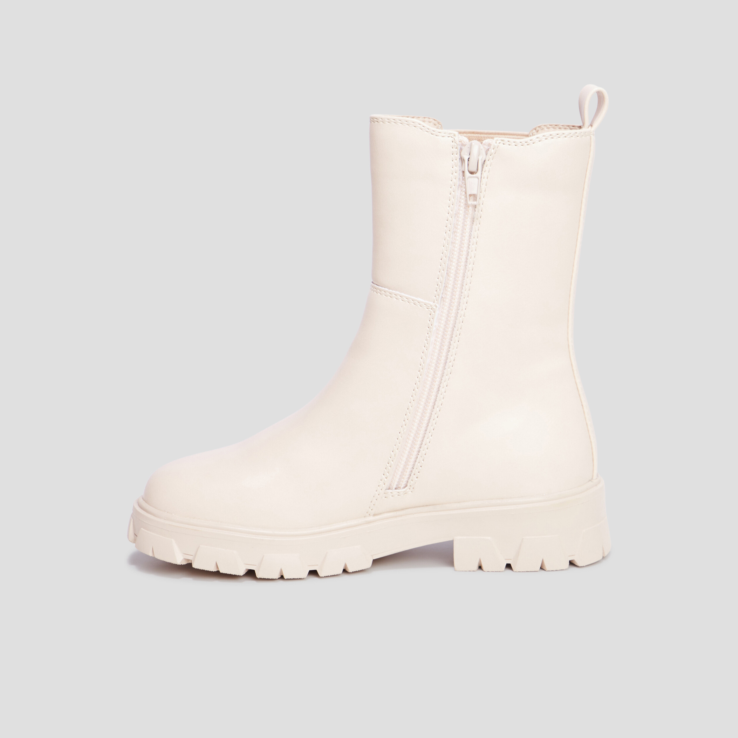 bottines zippees semelle crantee rose clair fille Bottines zippées semelle crantée rose clair fille