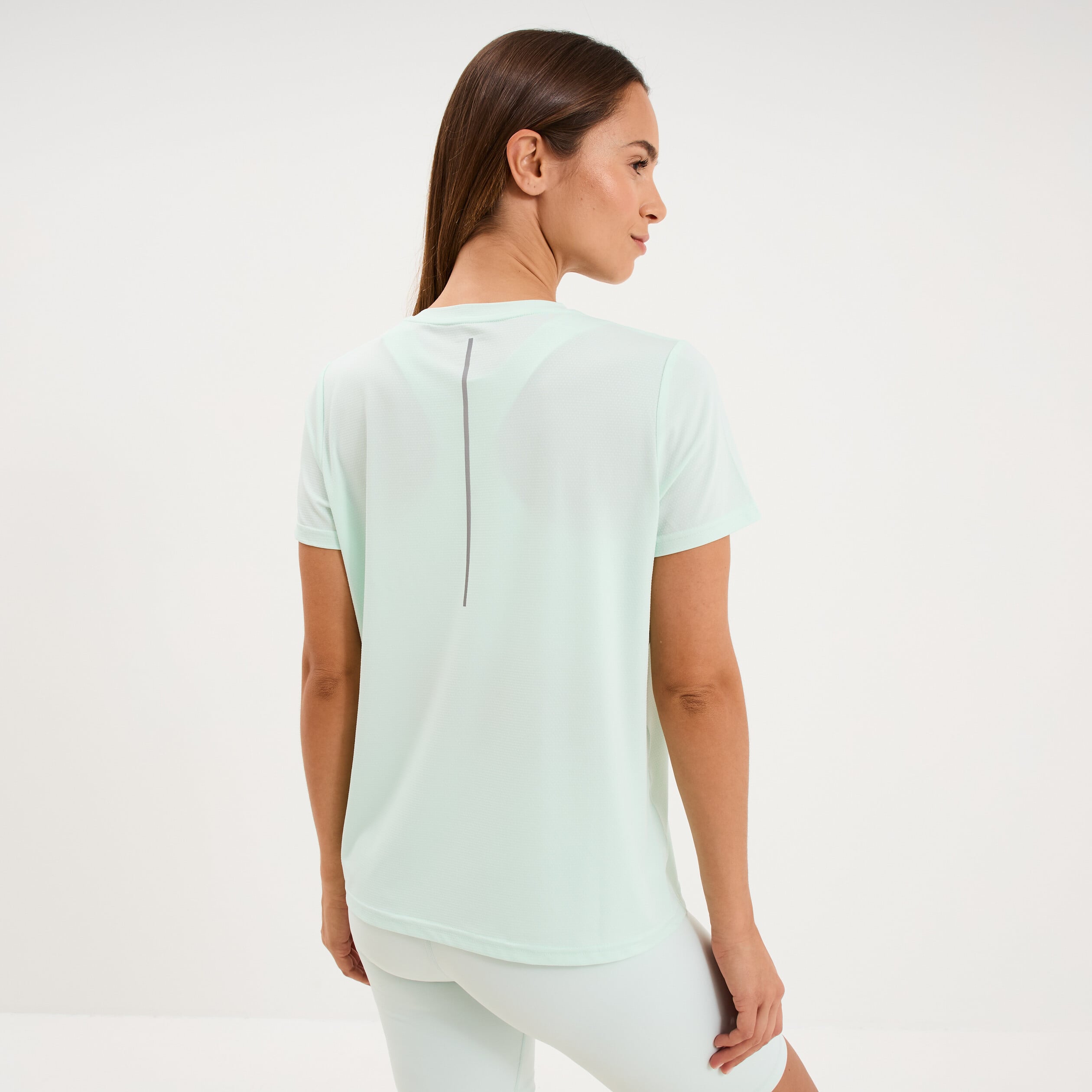 T-shirt de sport droit manches courtes bleu turquoise femme