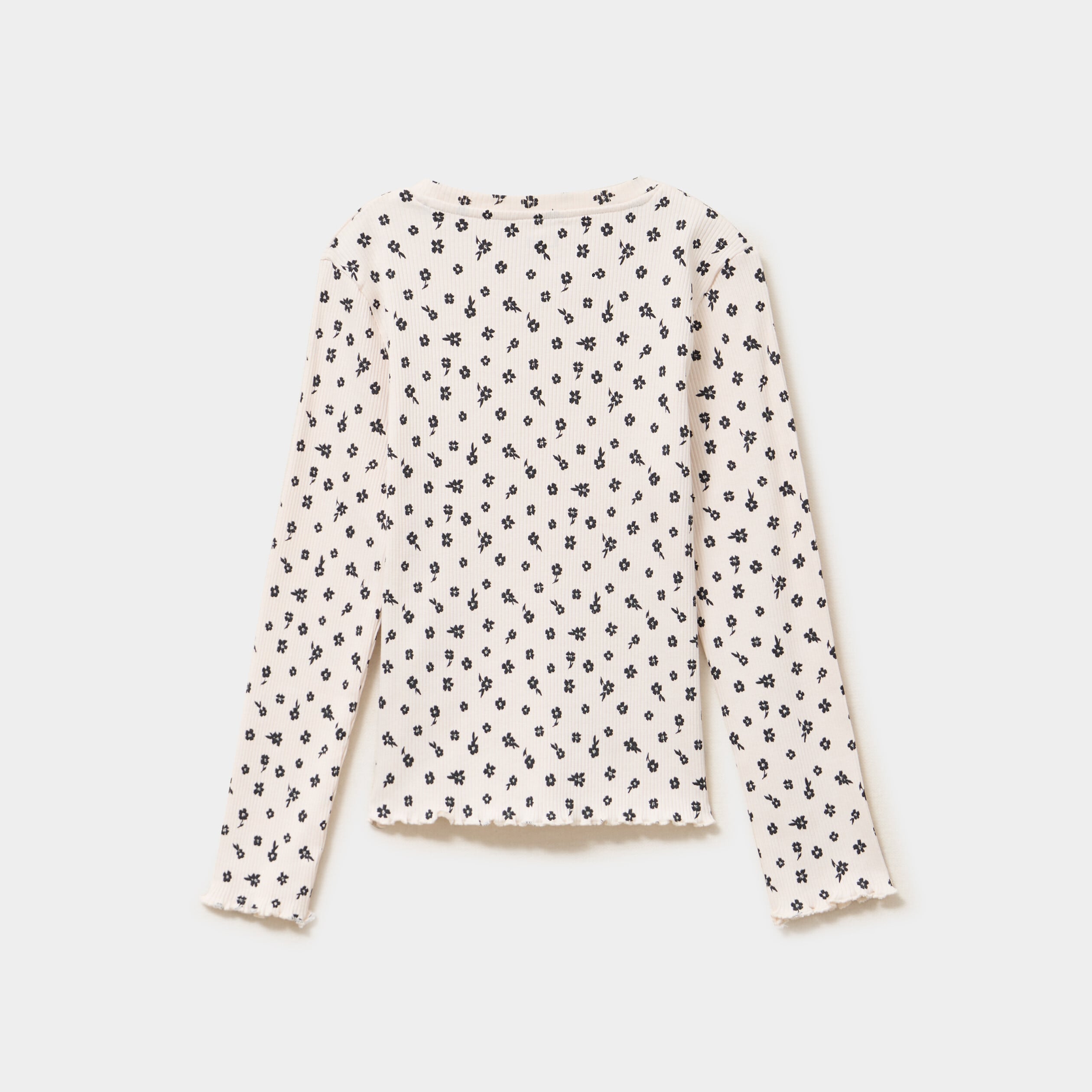 T-shirt c&ocirc;tel&eacute; ajust&eacute; manches longues beige fille