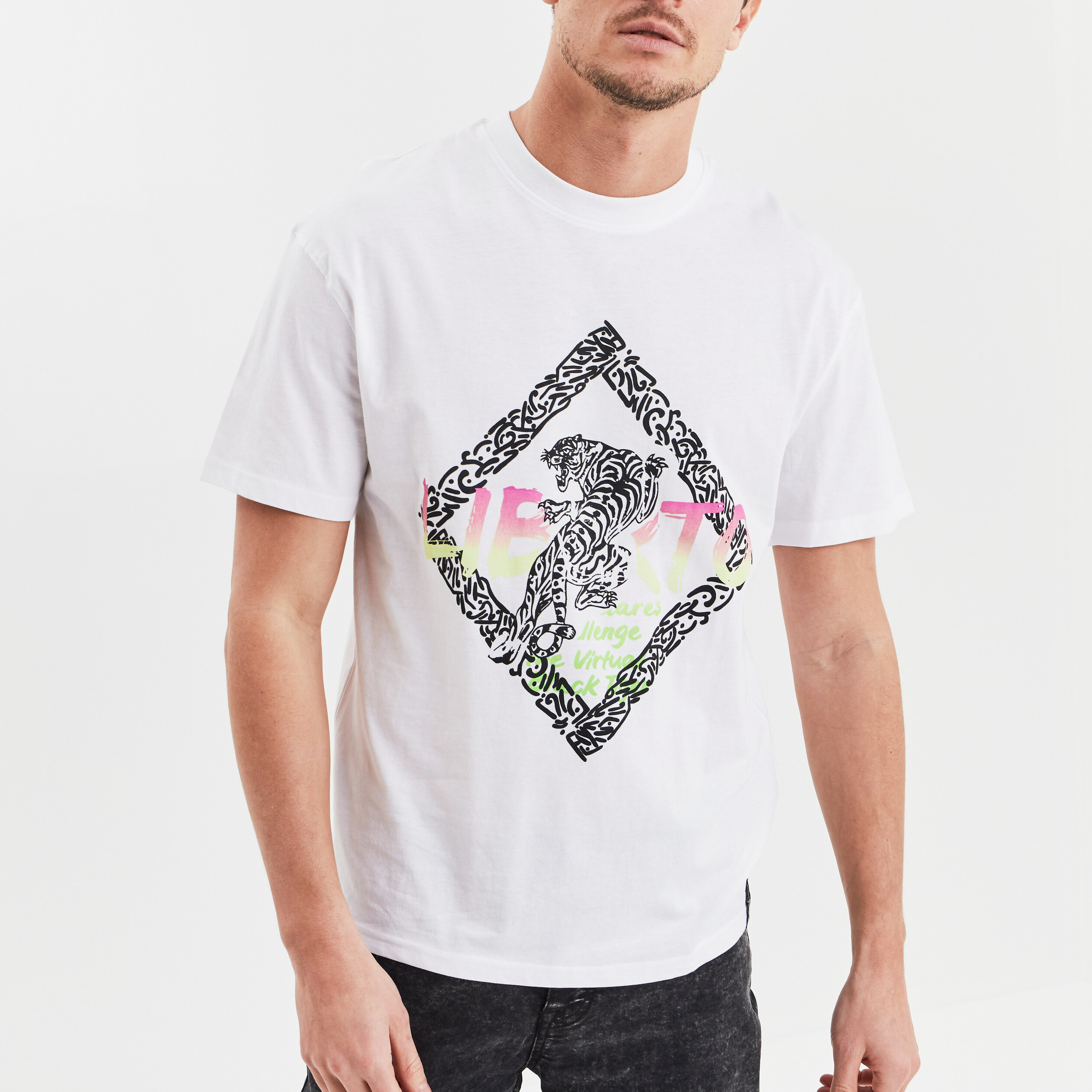 t shirt manches courtes liberto blanc homme T-shirt manches courtes Liberto blanc homme