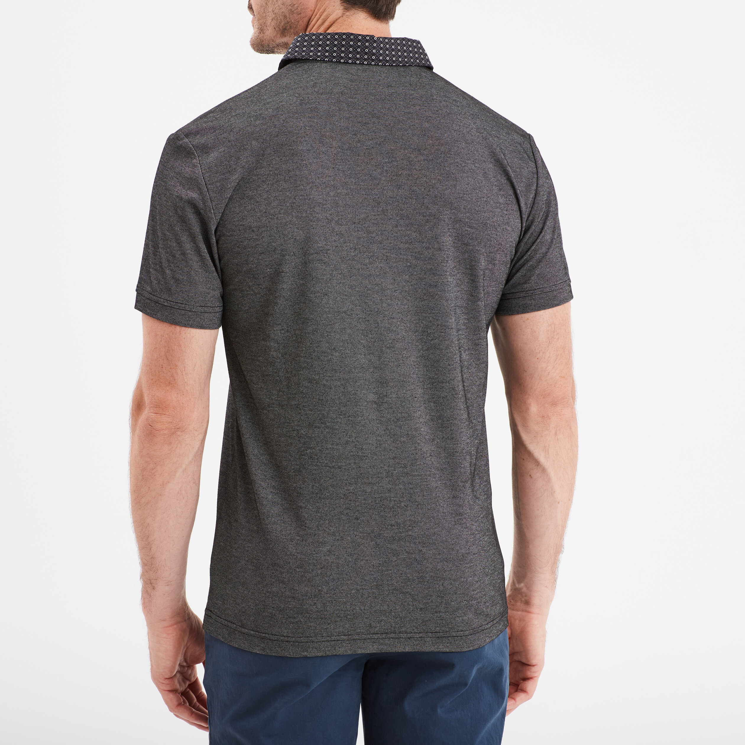 polo droit manches courtes 1 poche buste gris fonce homme Polo droit manches courtes 1 poche buste gris foncé homme