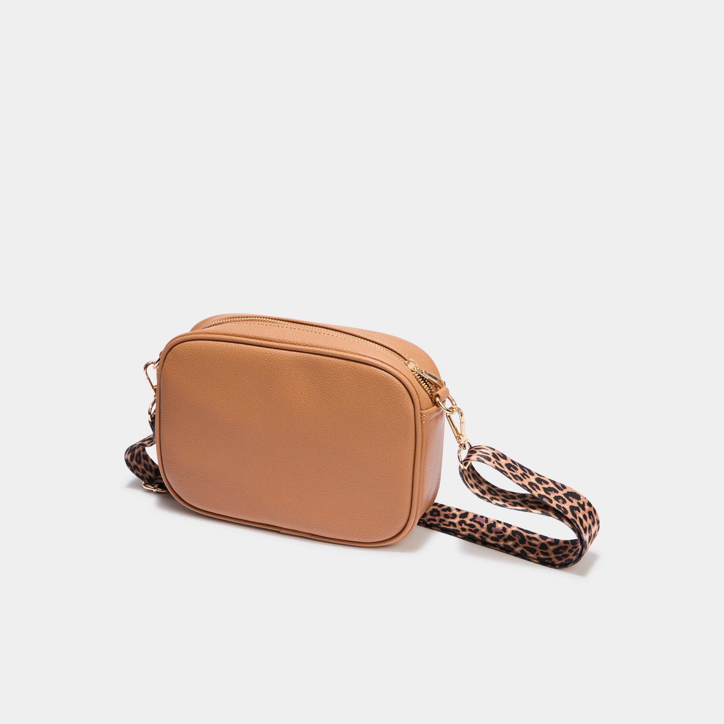 sac arrondi avec 2 bandoulieres marron clair femme Sac arrondi avec 2 bandoulières marron clair femme