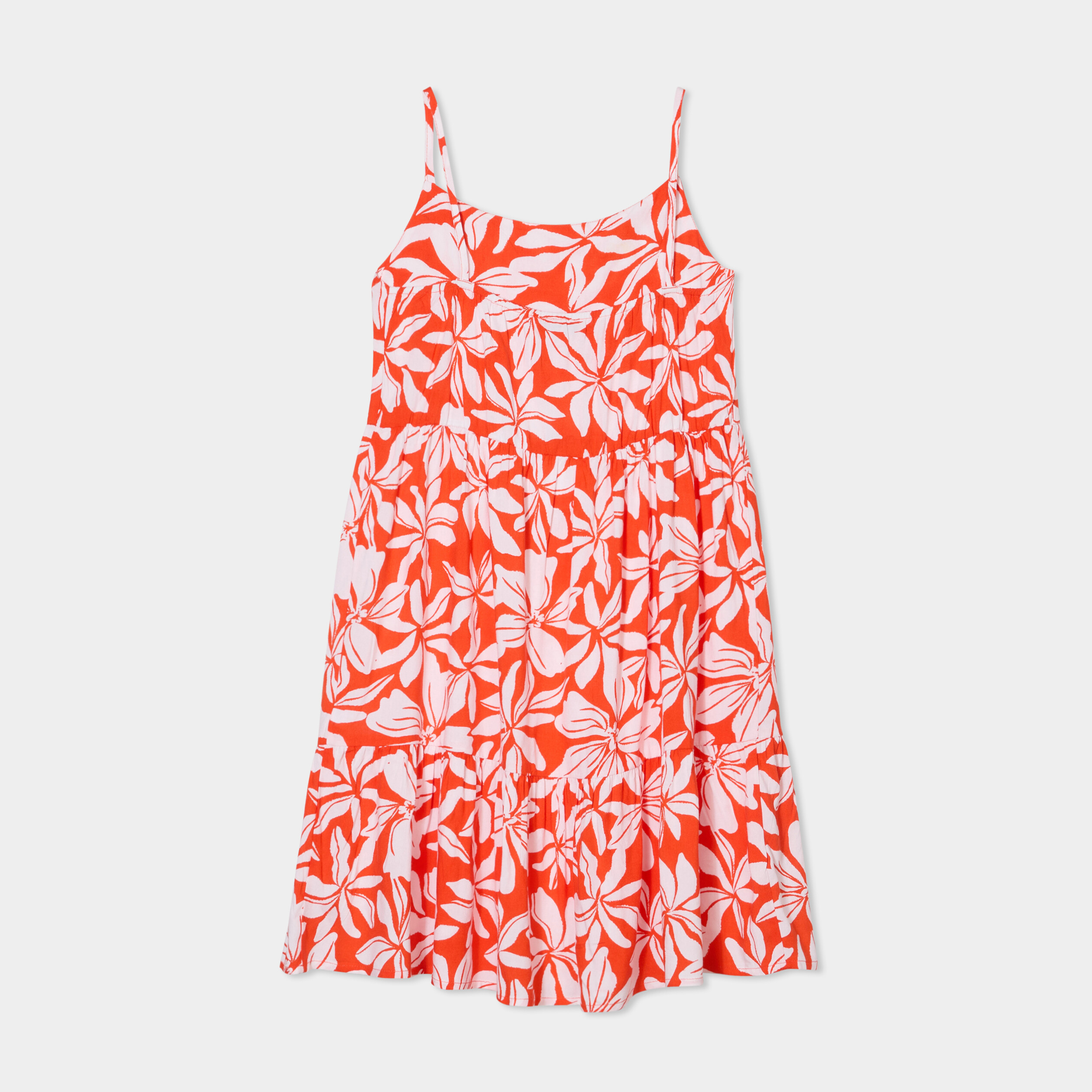 Robe avec bretelles courte orange fille