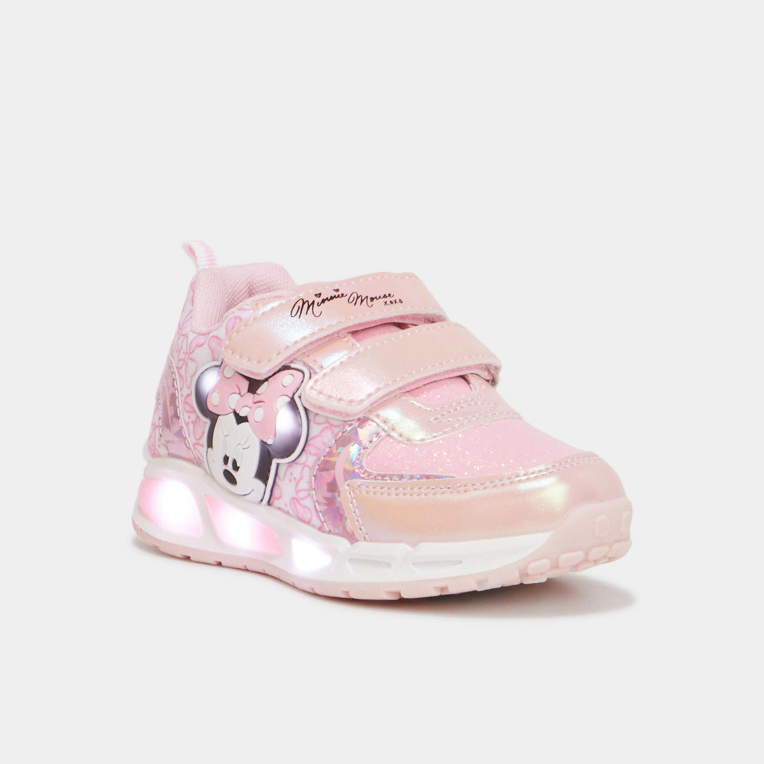 Baskets running lumineuses Minnie rose fille