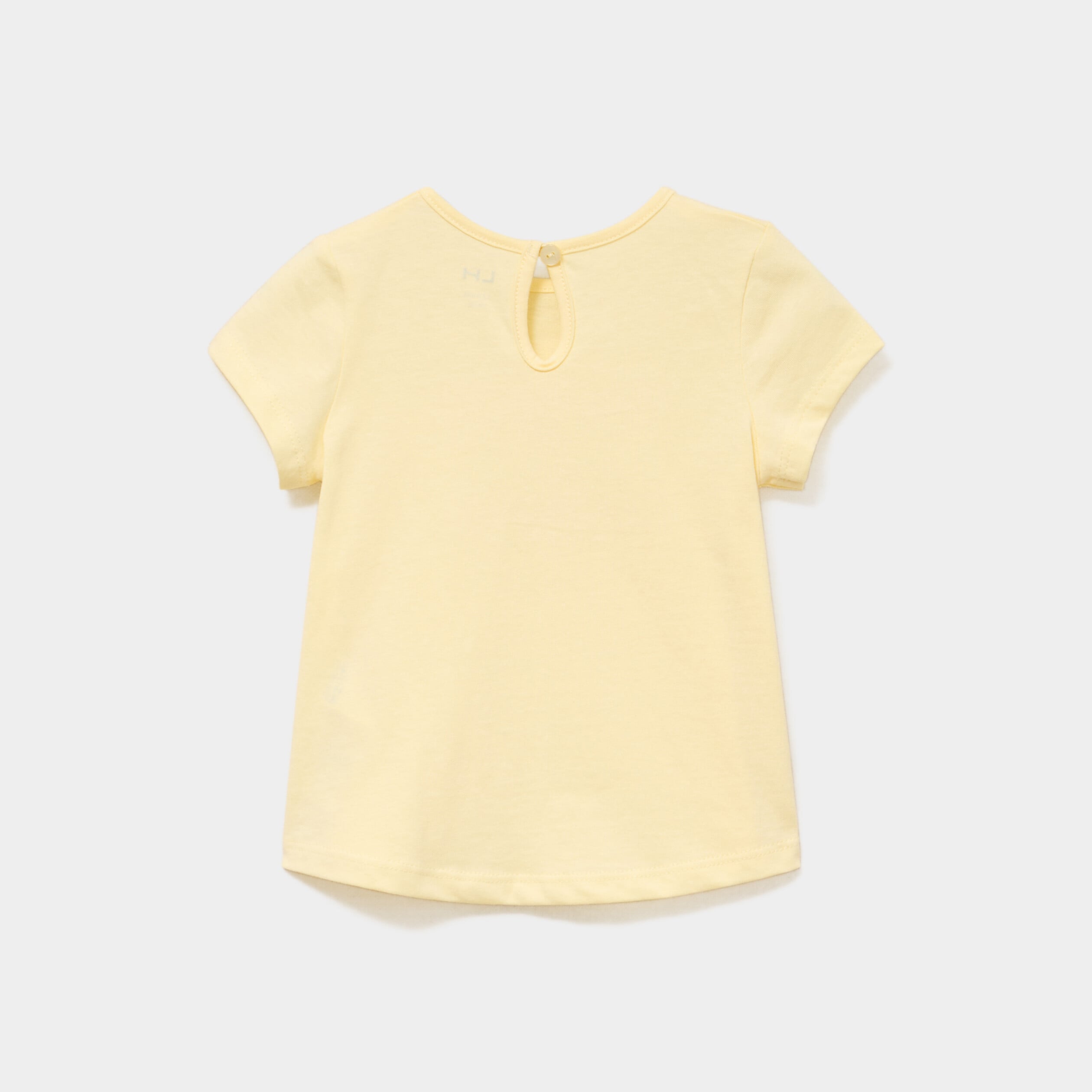 T-shirt droit manches courtes coton jaune clair b&eacute;b&eacute; fille