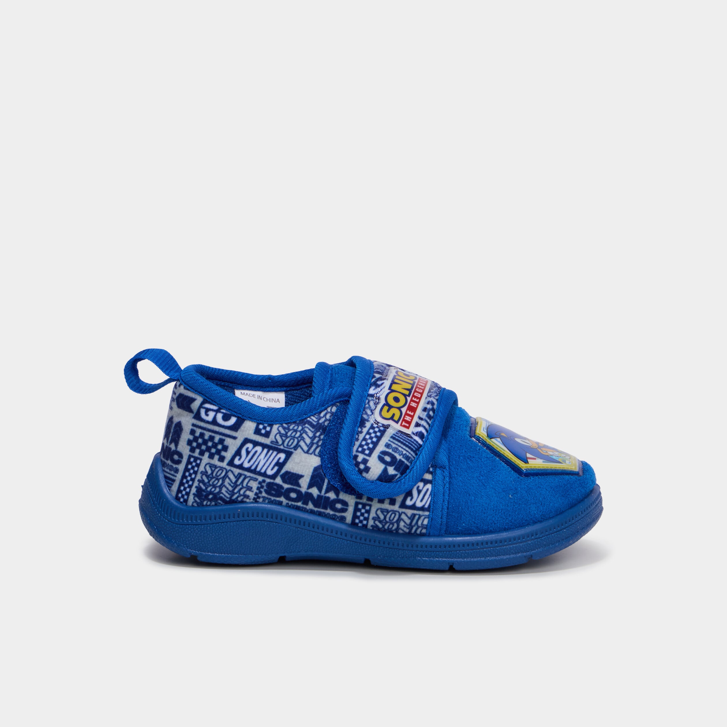 Chaussons &agrave; scratchs Sonic bleu gar&ccedil;on