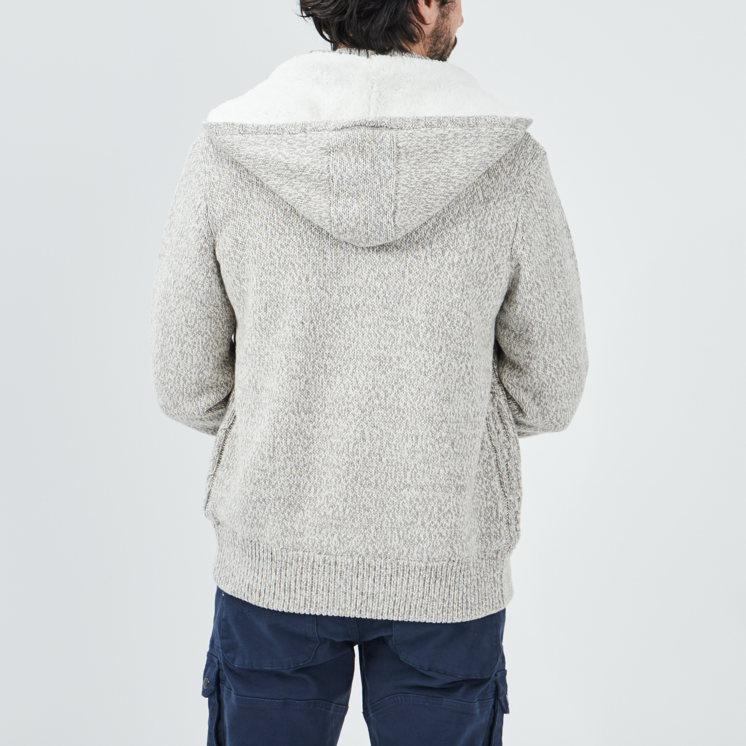 gilet a capuche doublee polaire ivoire homme Gilet à capuche doublée polaire ivoire homme