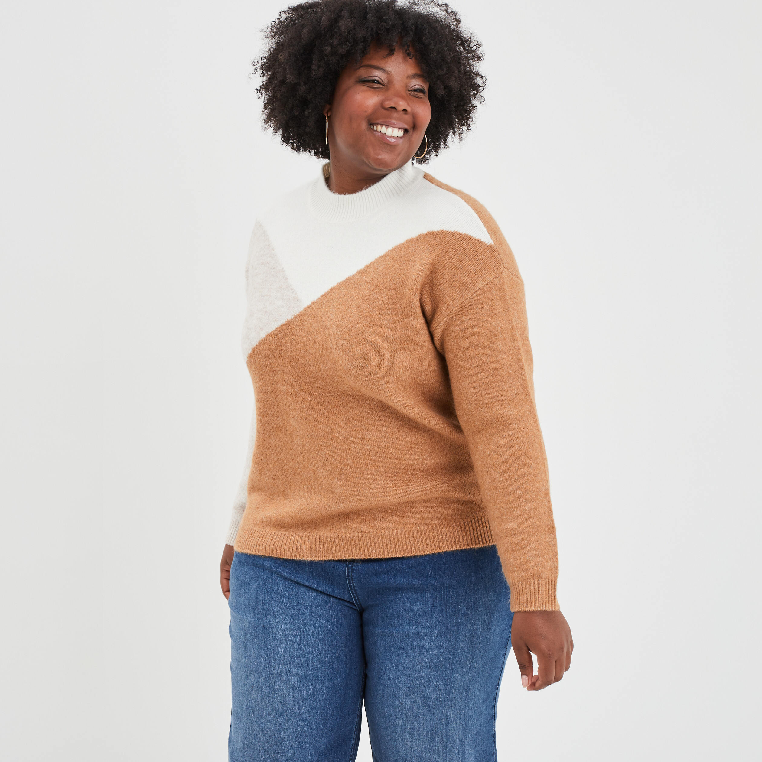 Pull long on sale beige femme