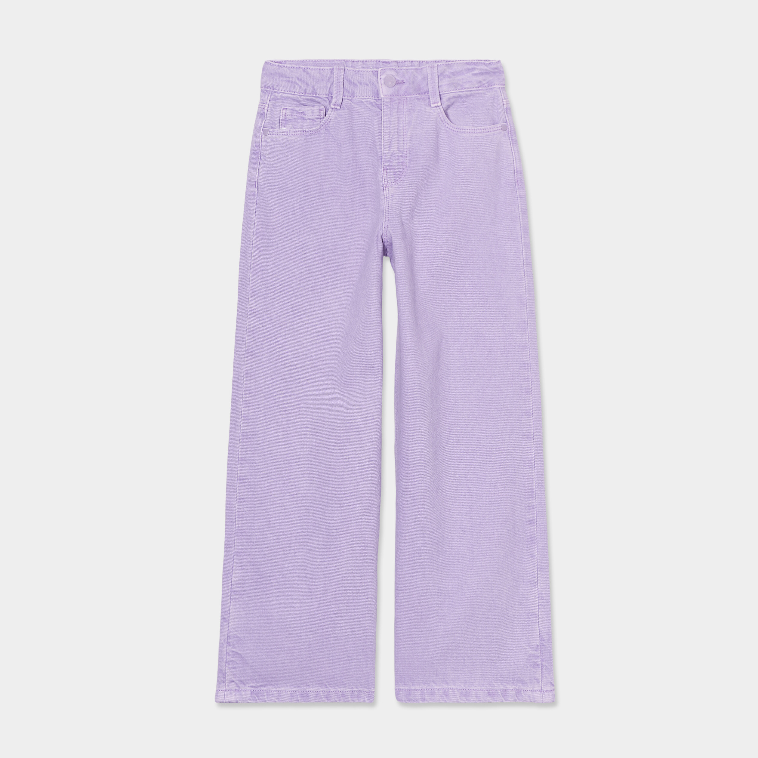 pantalon large 5 poches coton creeks mauve fille Pantalon large 5 poches coton Creeks mauve fille