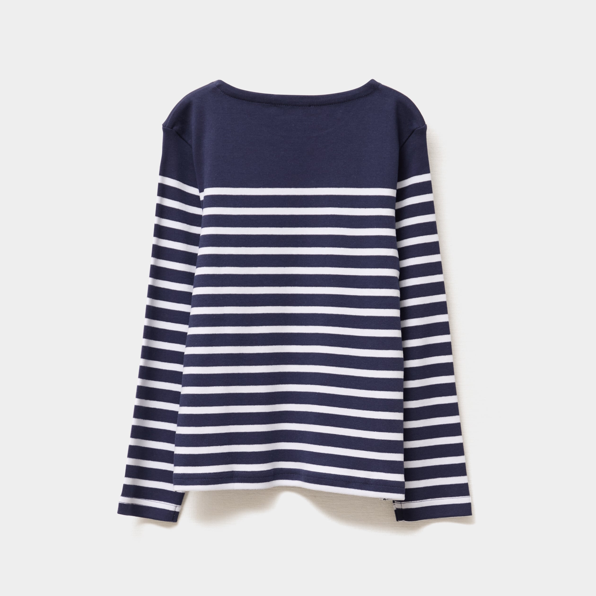 T-shirt marini&egrave;re manches longues coton bleu marine fille