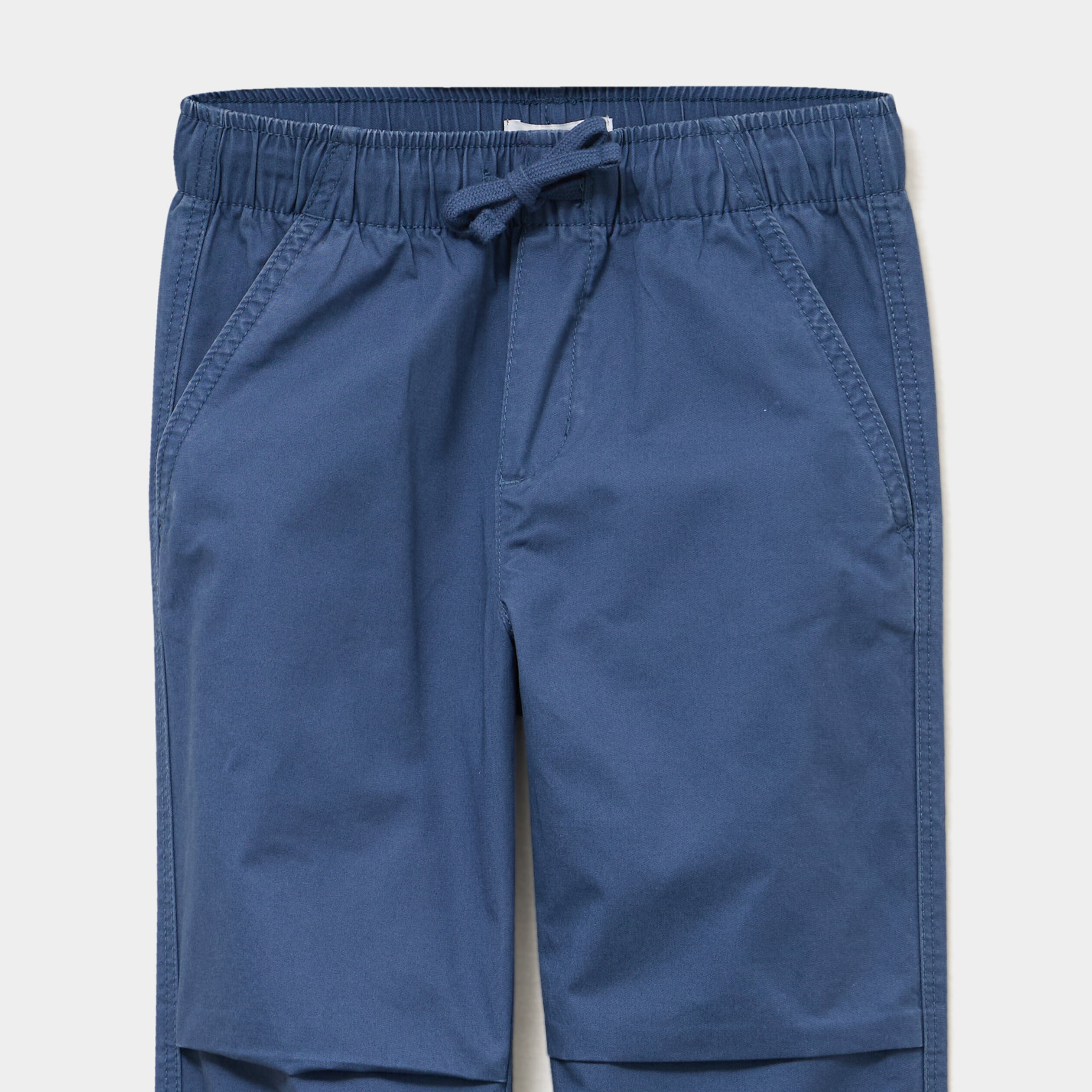 Pantalon battle taille &eacute;lastiqu&eacute;e coton bleu fonc&eacute; gar&ccedil;on