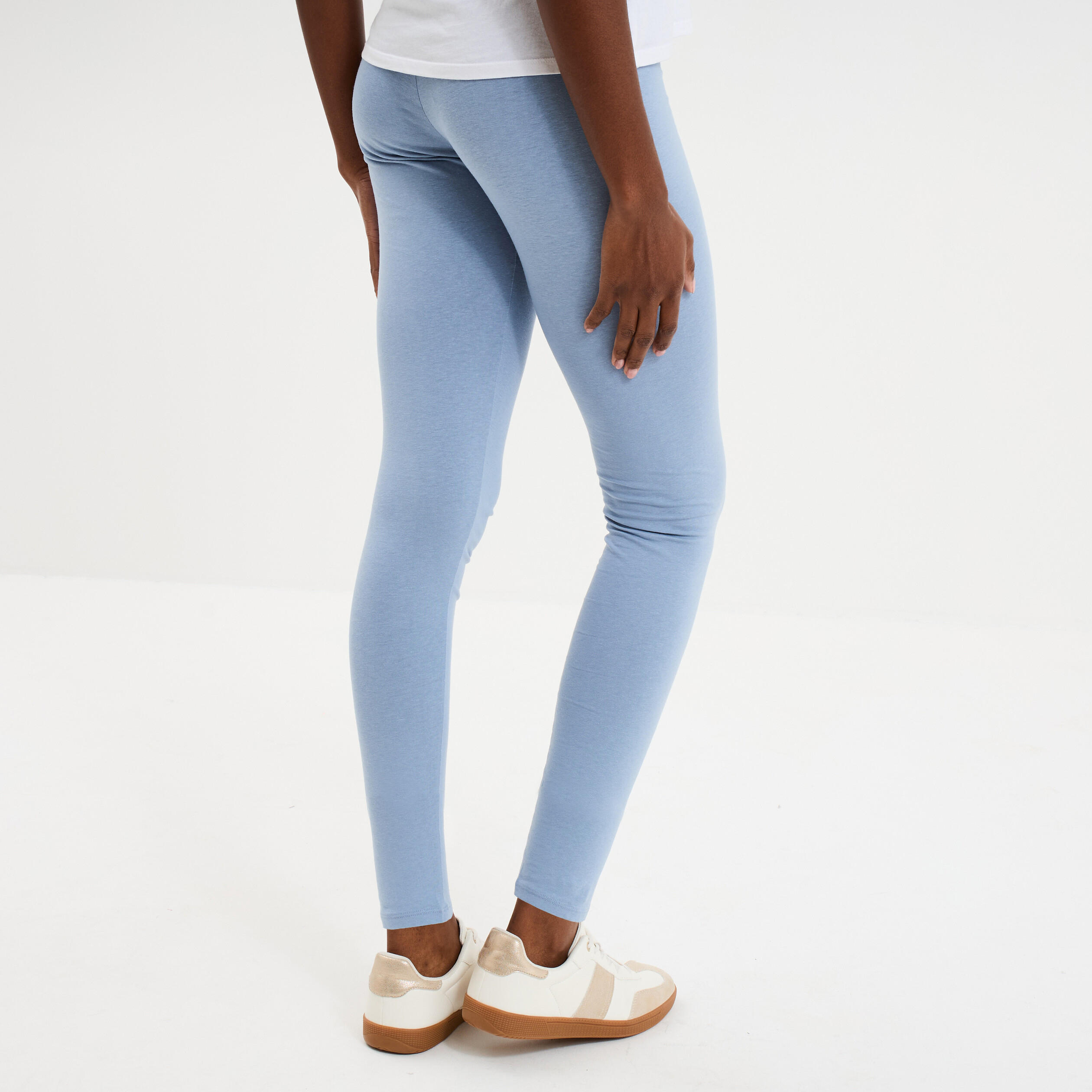 Legging taille haute bleu gris femme