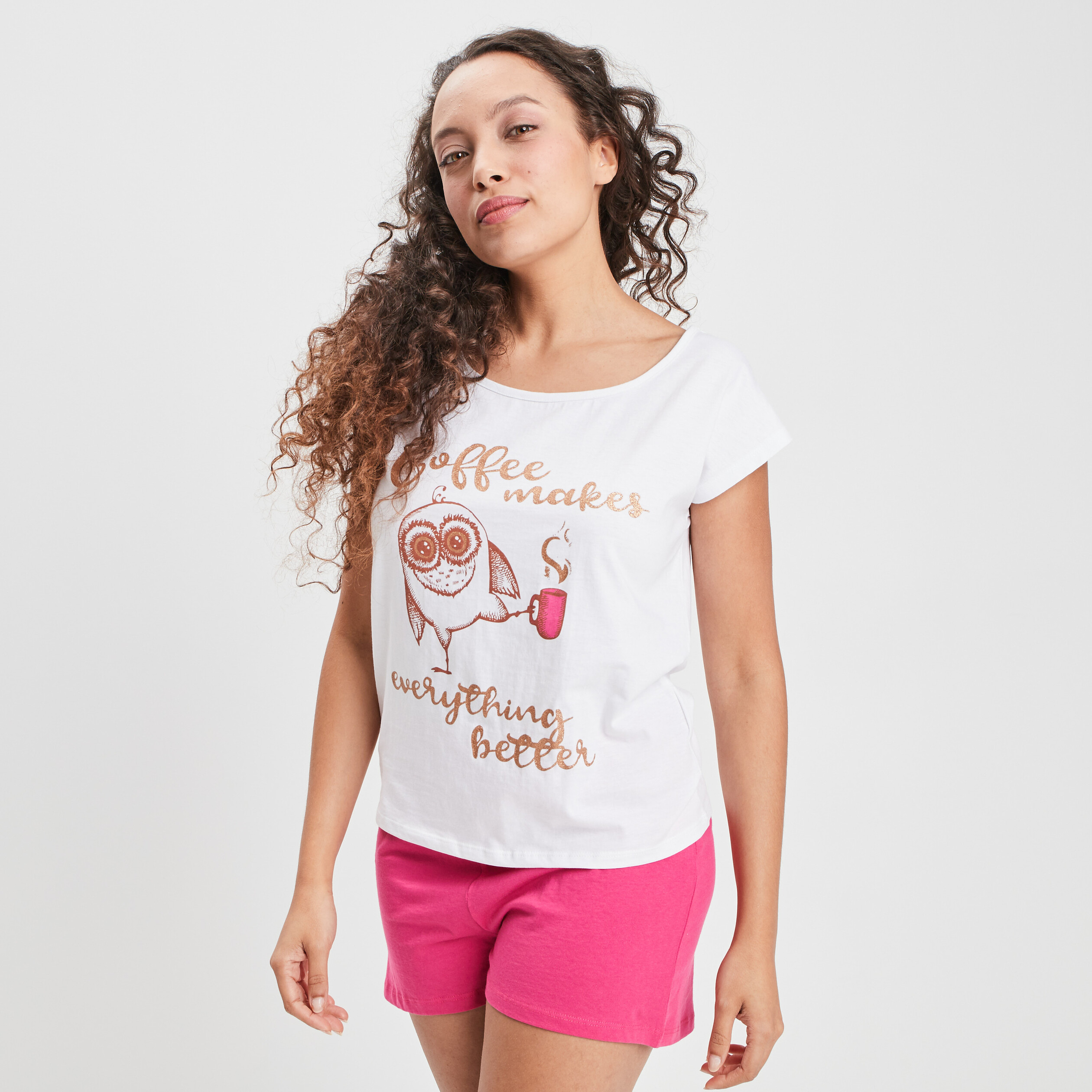 Ensemble pyjama 2 pièces ivoire femme