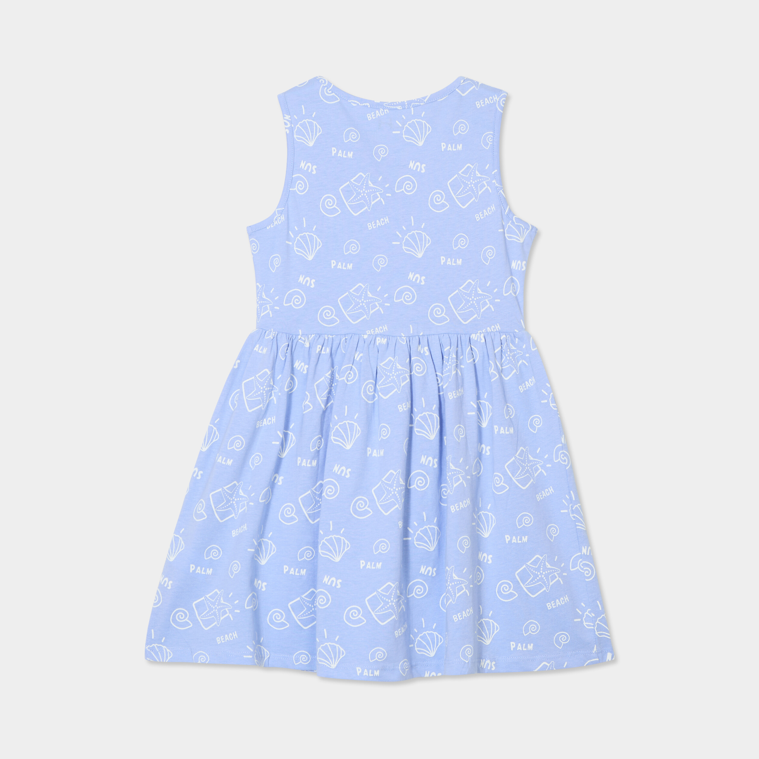 Robe patineuse sans manches coton bleu pastel fille