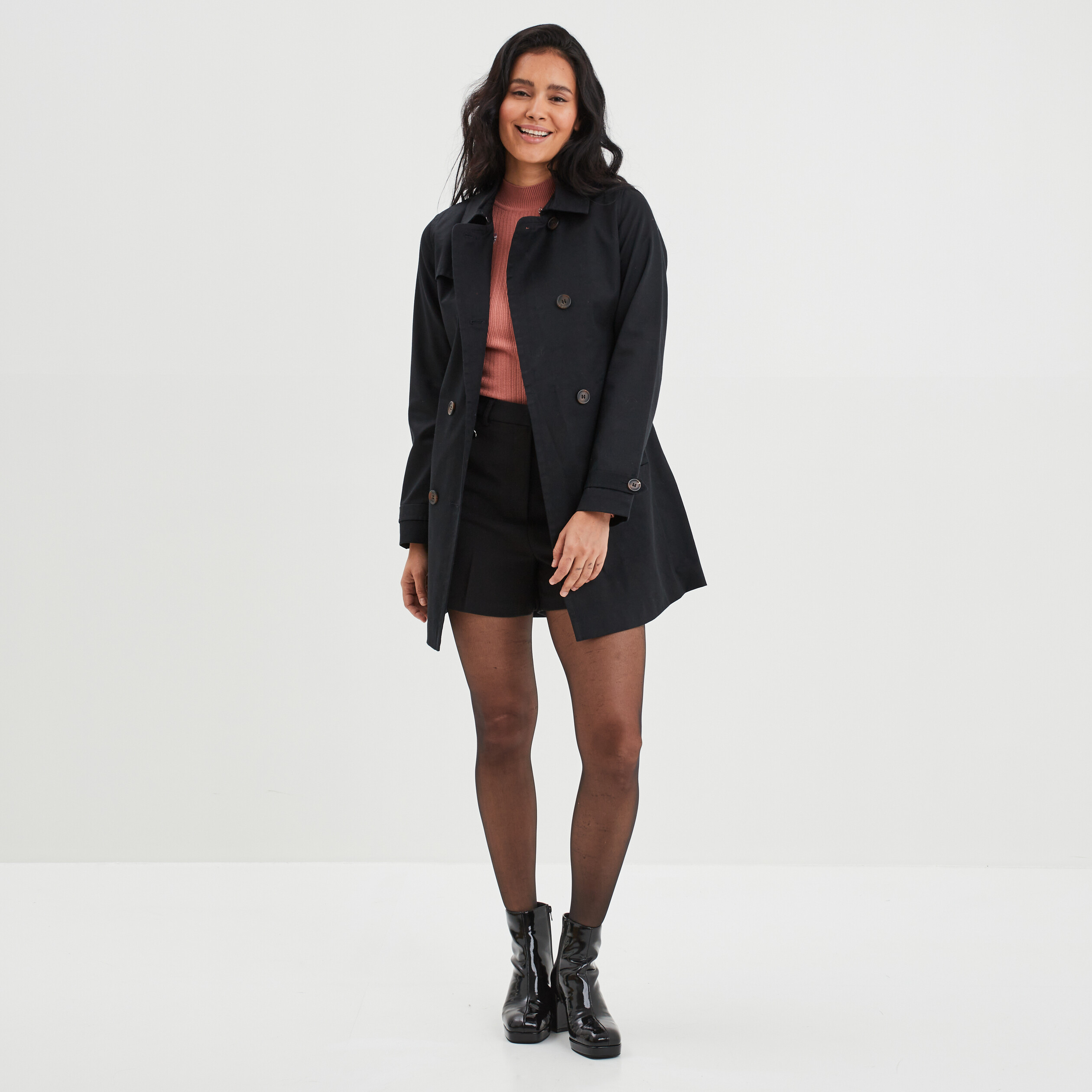 Short ajusté à pont Mosquitos noir femme