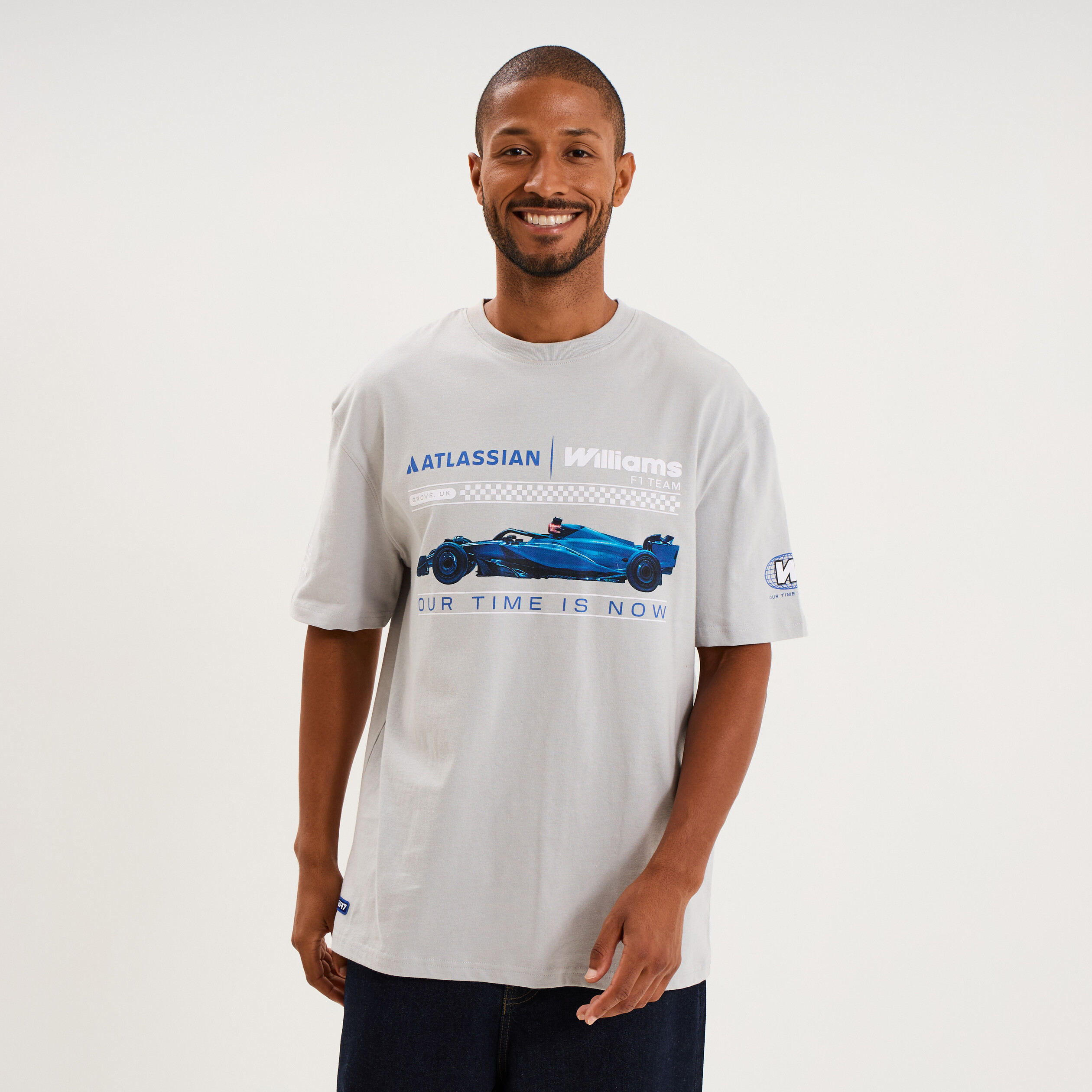 T-shirt relax coton Williams F1 gris clair homme