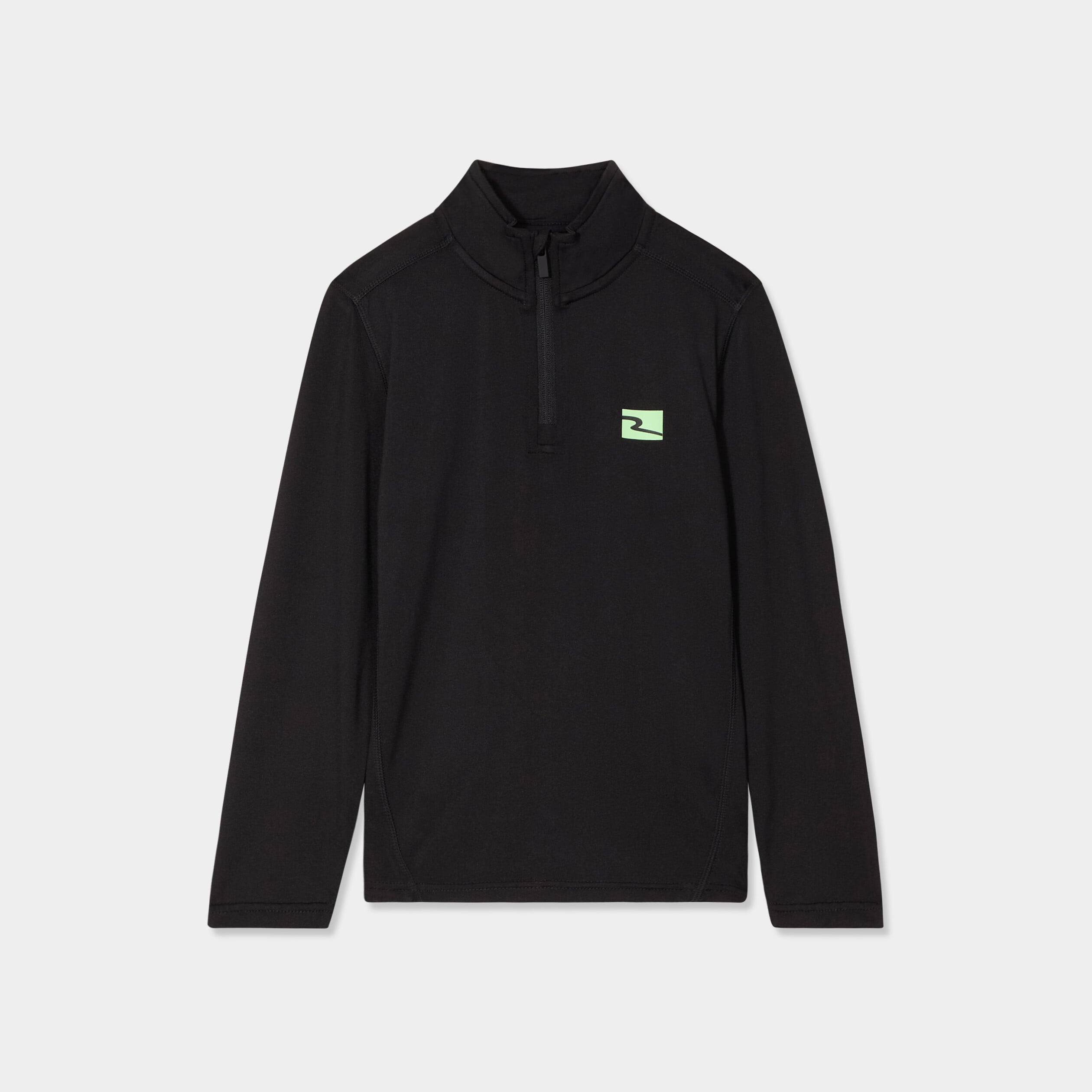 T-shirt sport col camionneur zipp&eacute; noir gar&ccedil;on