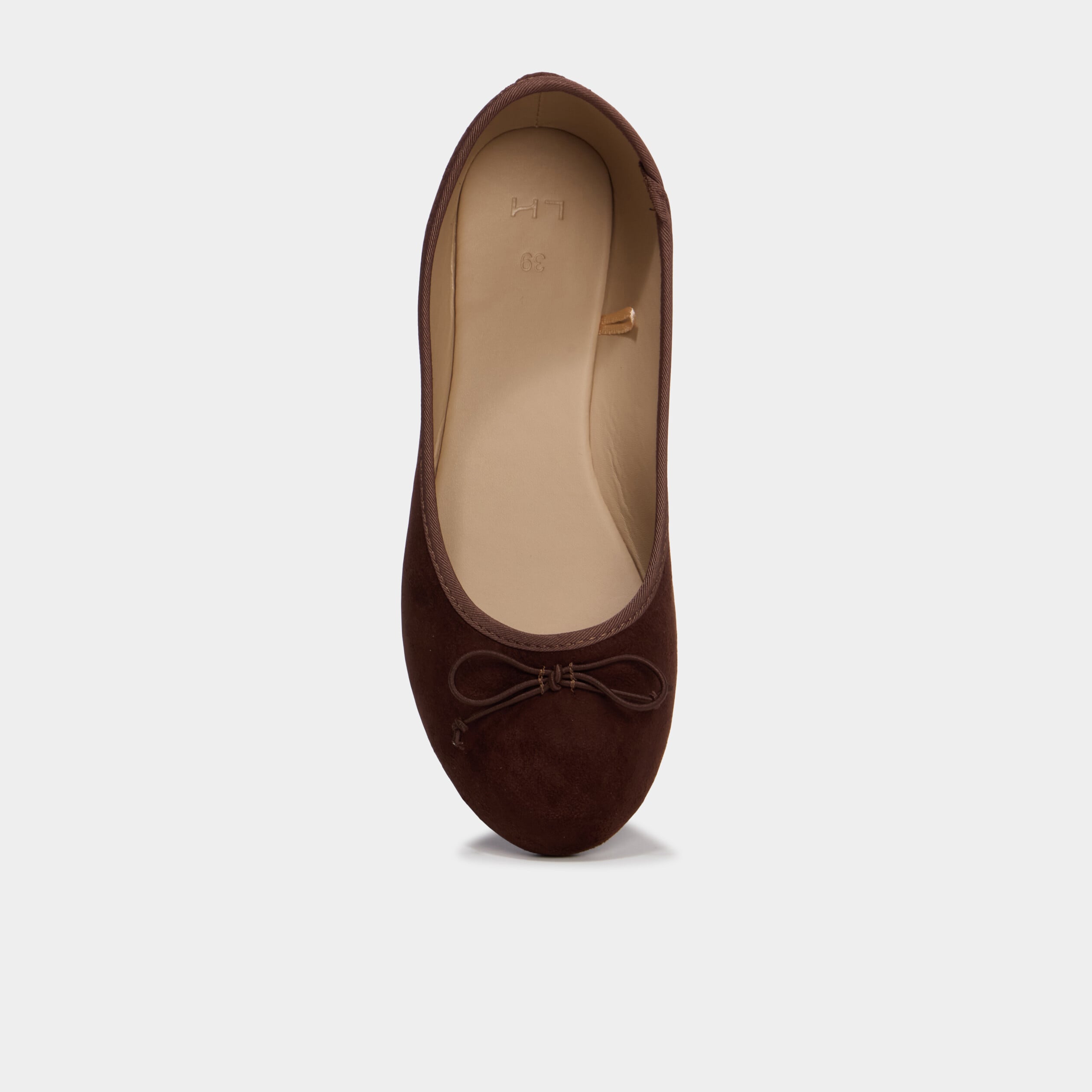Ballerines plates avec noeuds marron fonc&eacute; femme