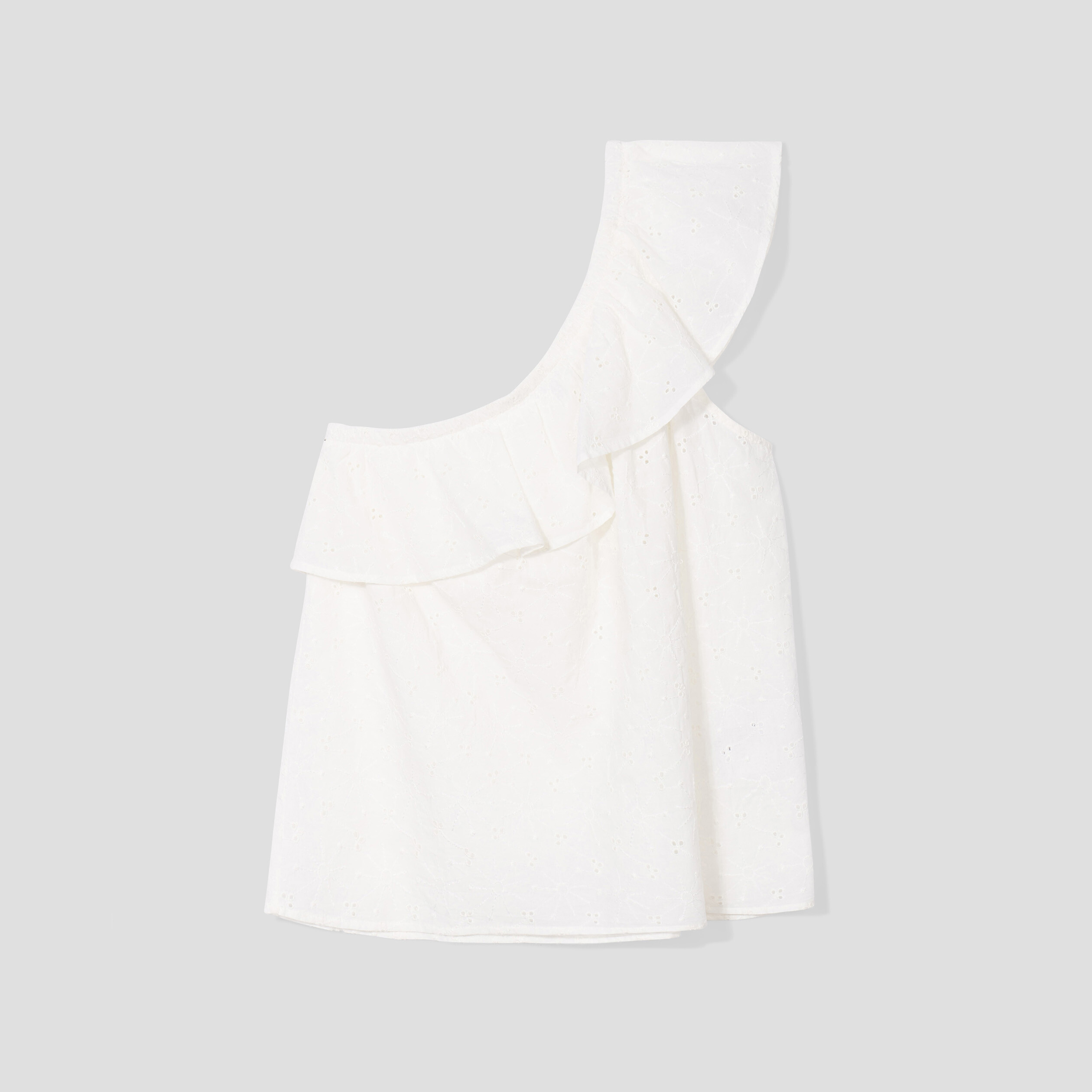 bustier asymetrique dos ouvert a volants blanc femme Bustier asymétrique dos ouvert à volants blanc femme