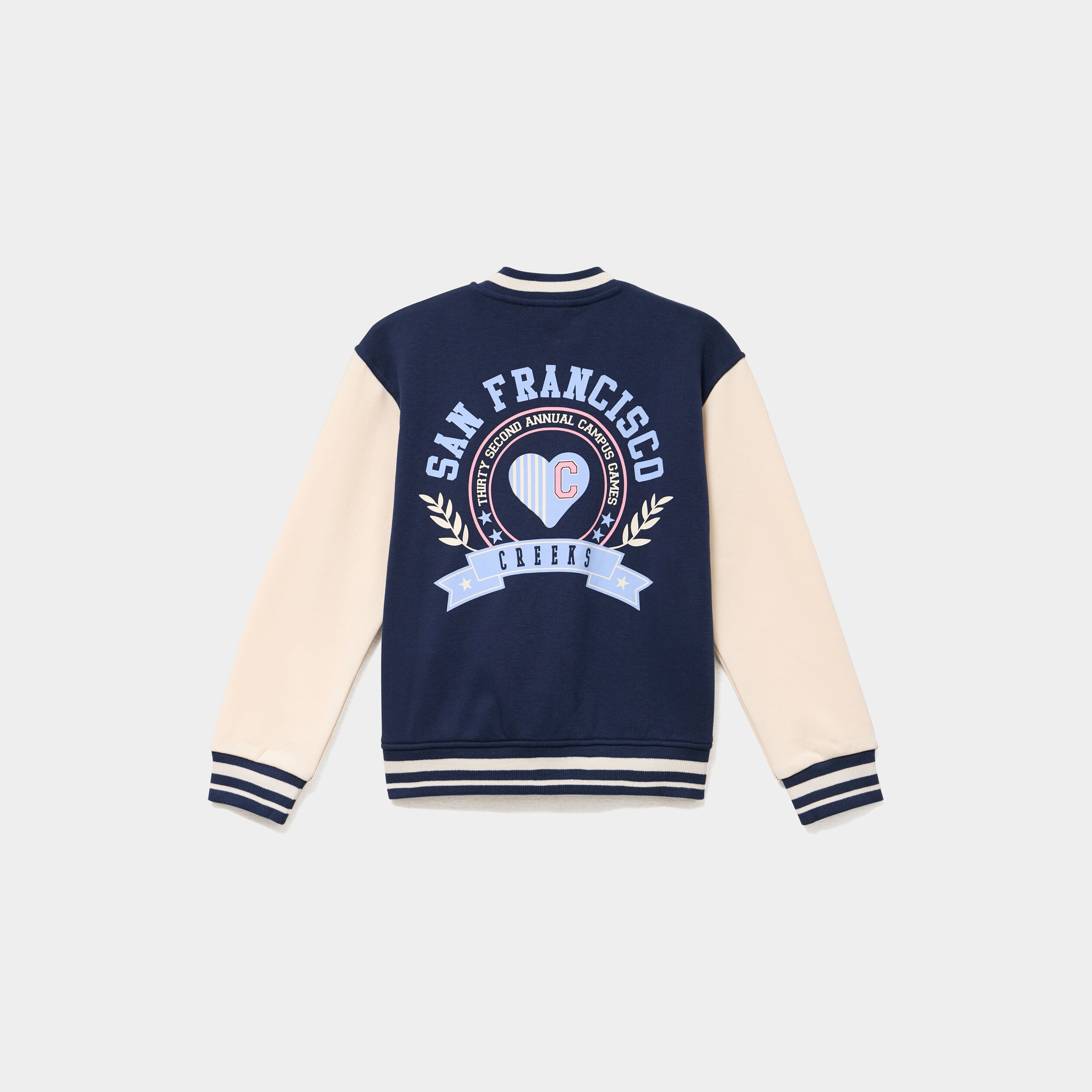 Gilet boutonn&eacute; col teddy bleu marine fille