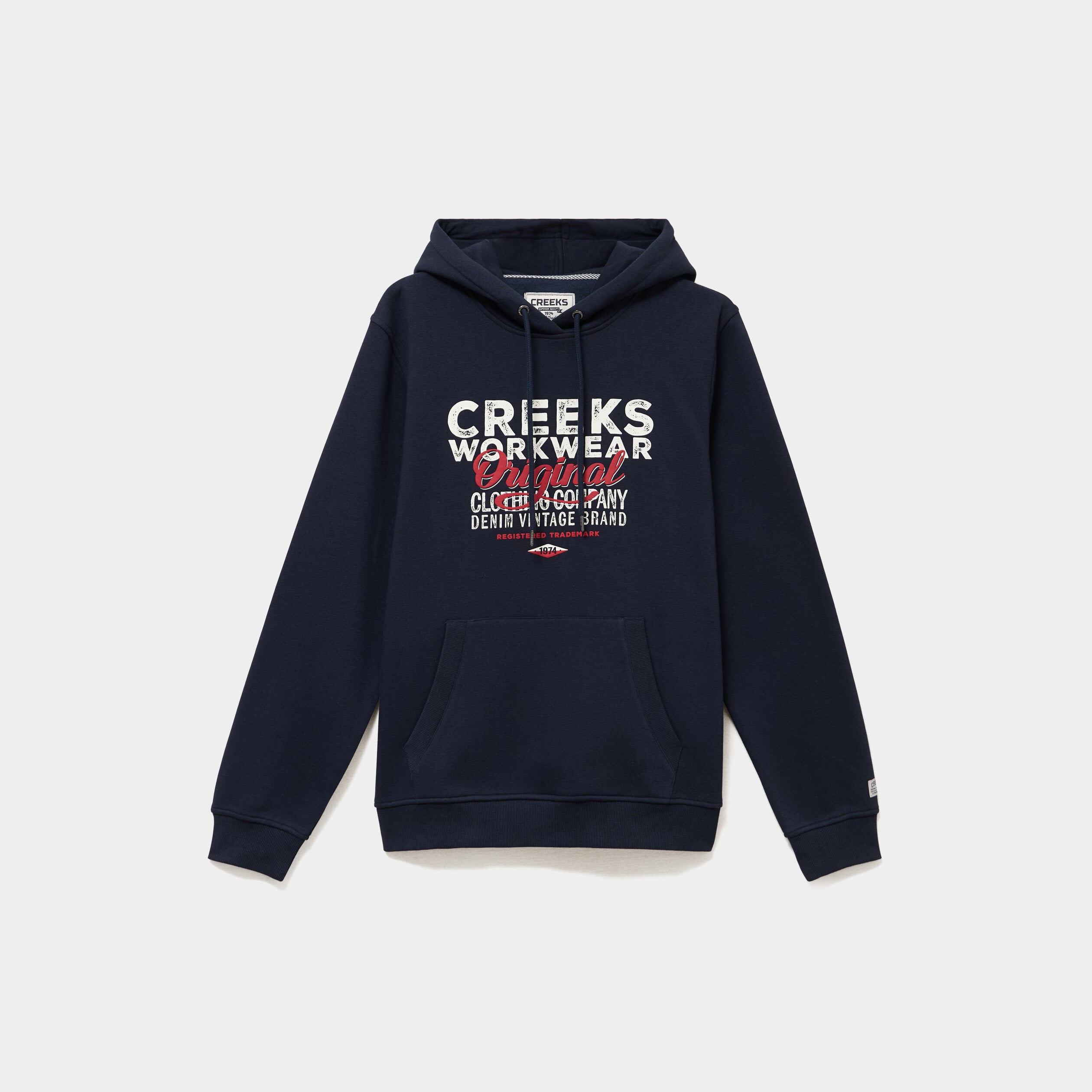 Sweat hoodie 1 poche bleu marine homme