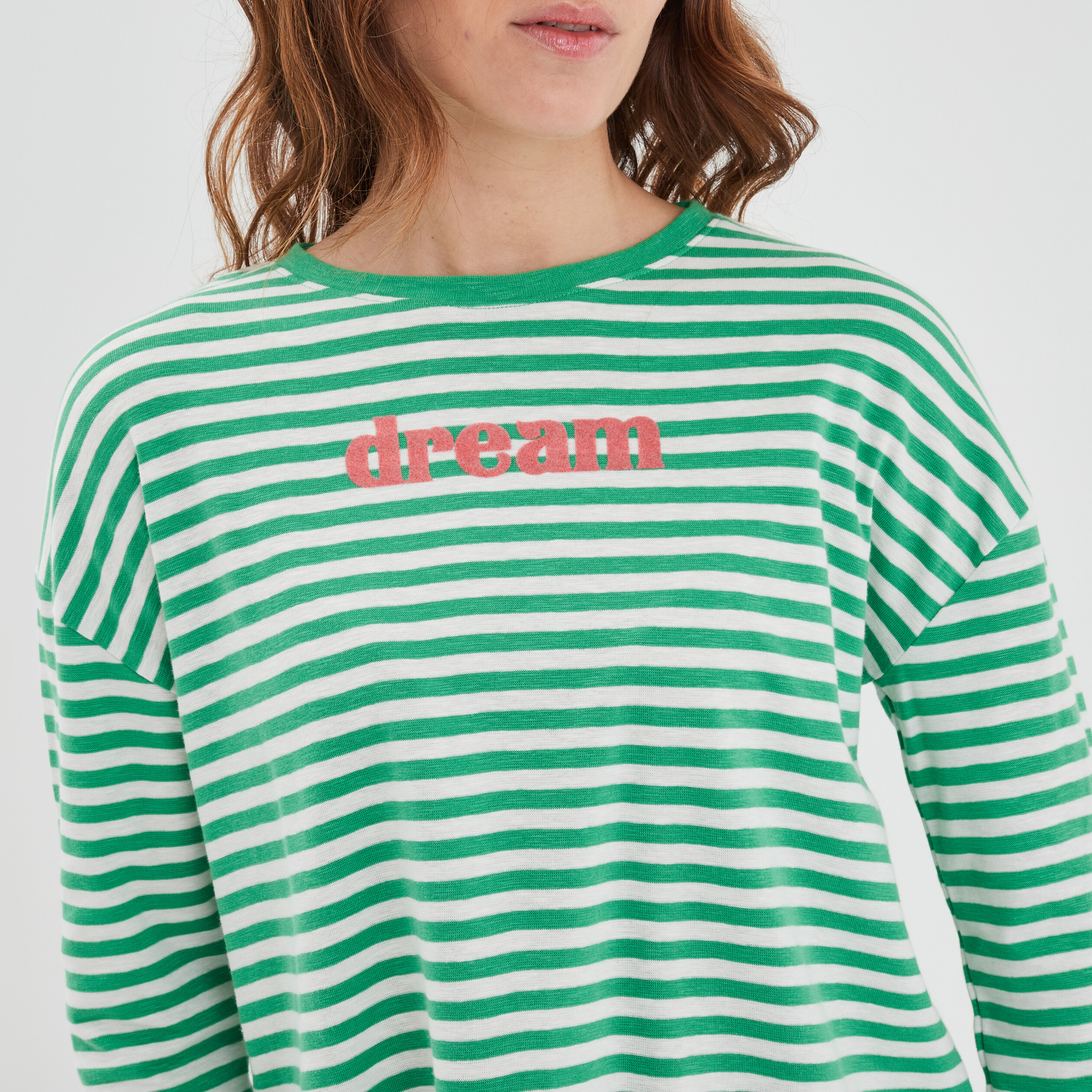 t shirt ajuste col rond coton creeks vert femme T-shirt ajusté col rond coton Creeks vert femme