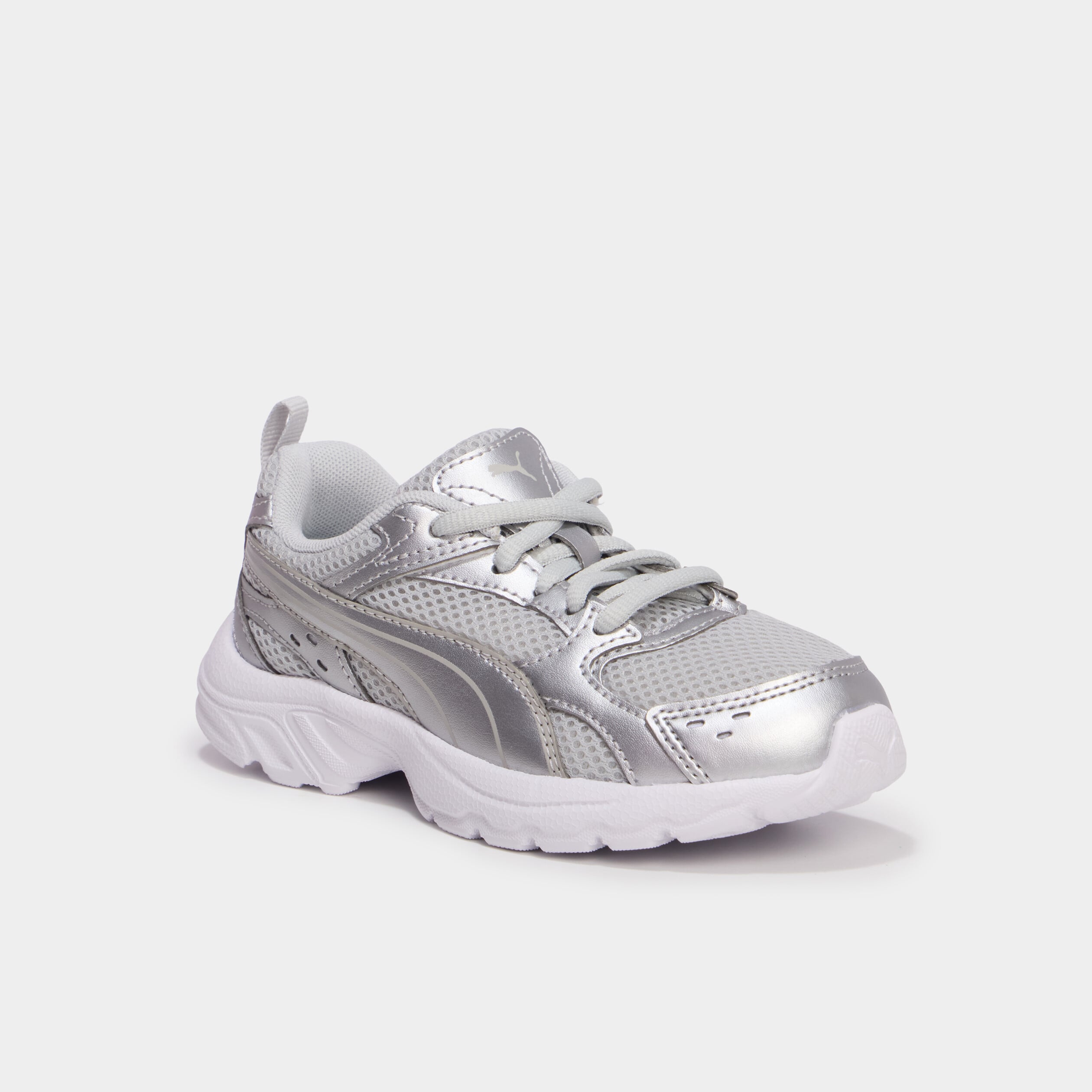 Baskets running &agrave; lacets Puma Milenio gris argent fille