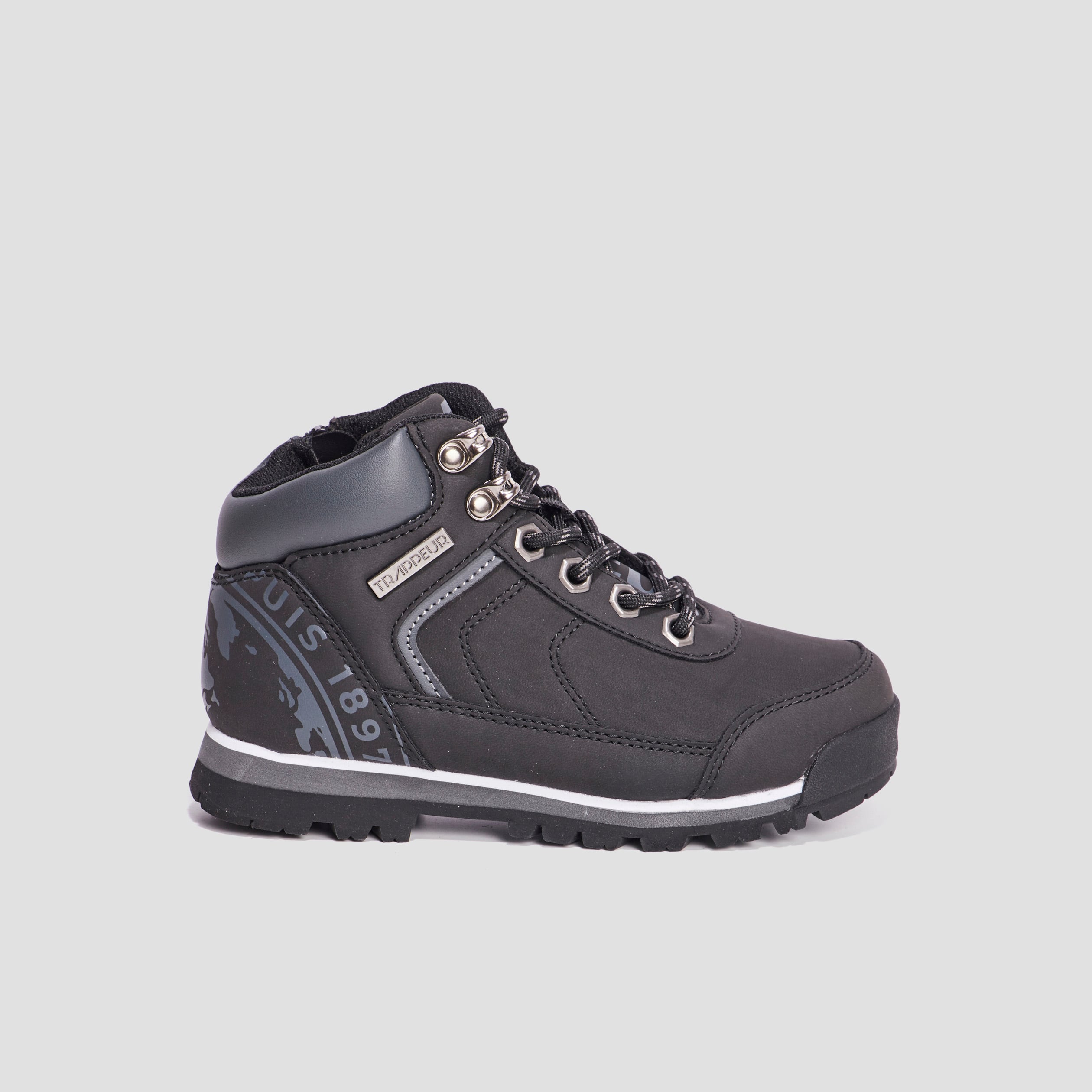 Bottines &agrave; lacets Trappeur Babino noir gar&ccedil;on