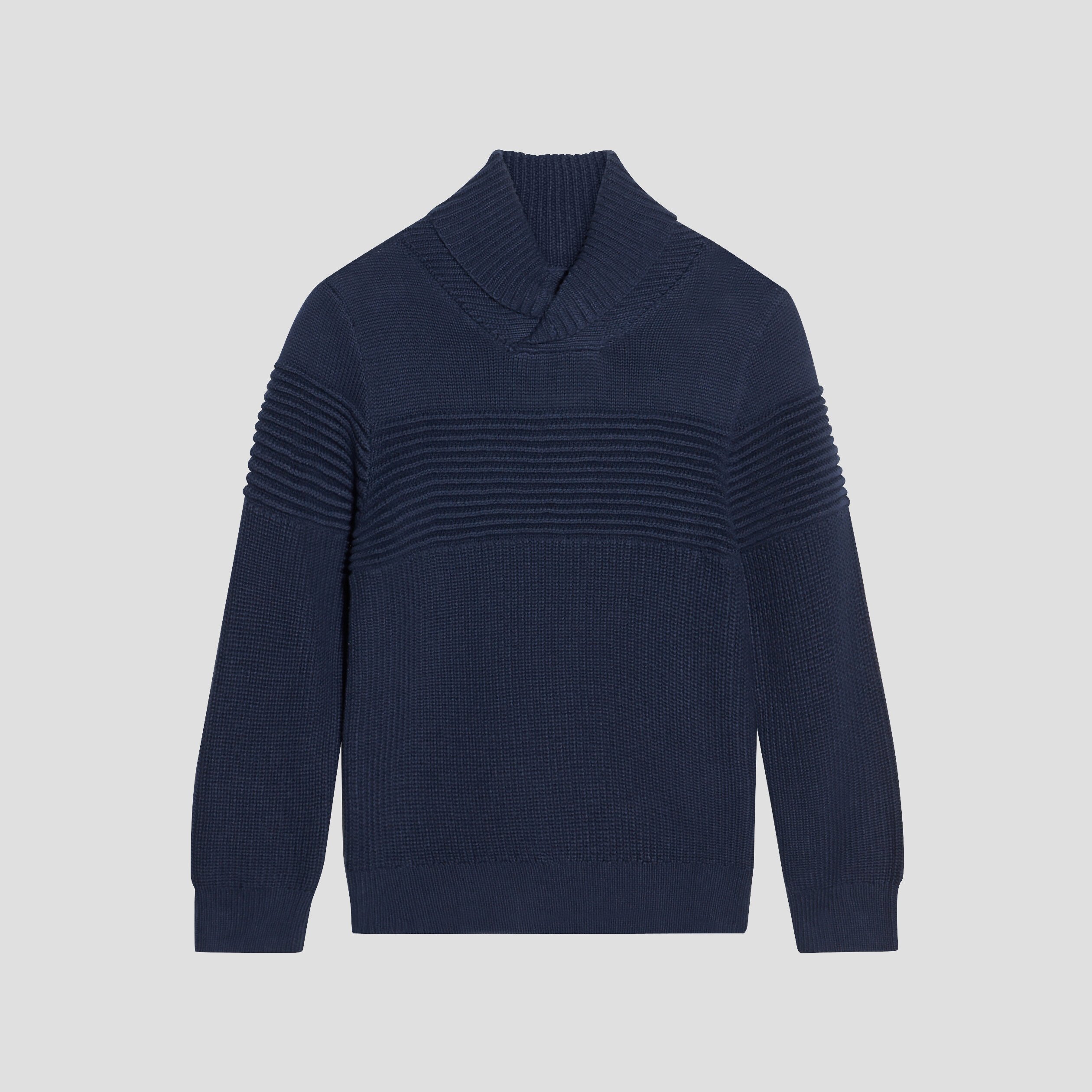 Pull avec col roulé bleu marine garçon