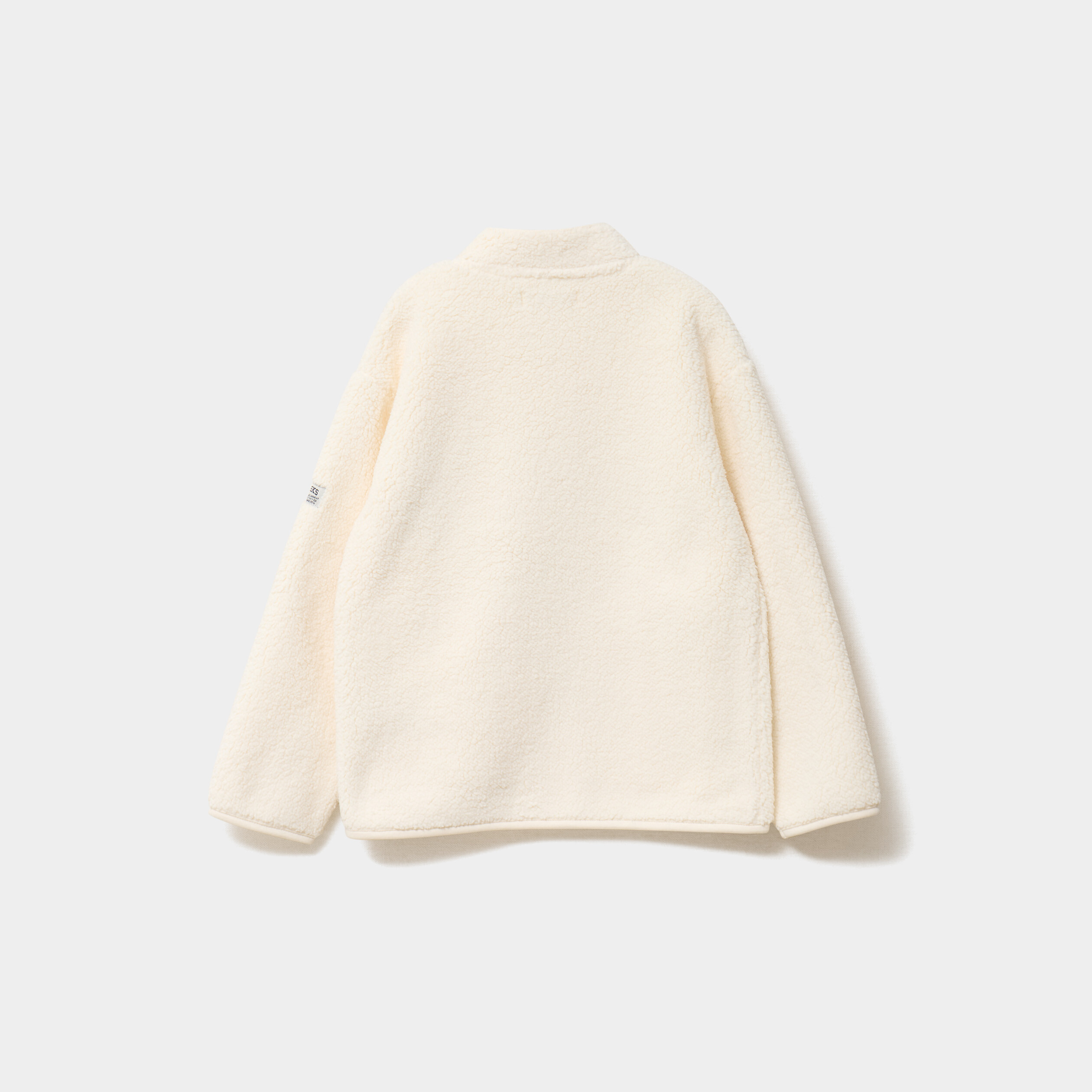 Veste sherpa col camionneur zipp&eacute; blanc gar&ccedil;on