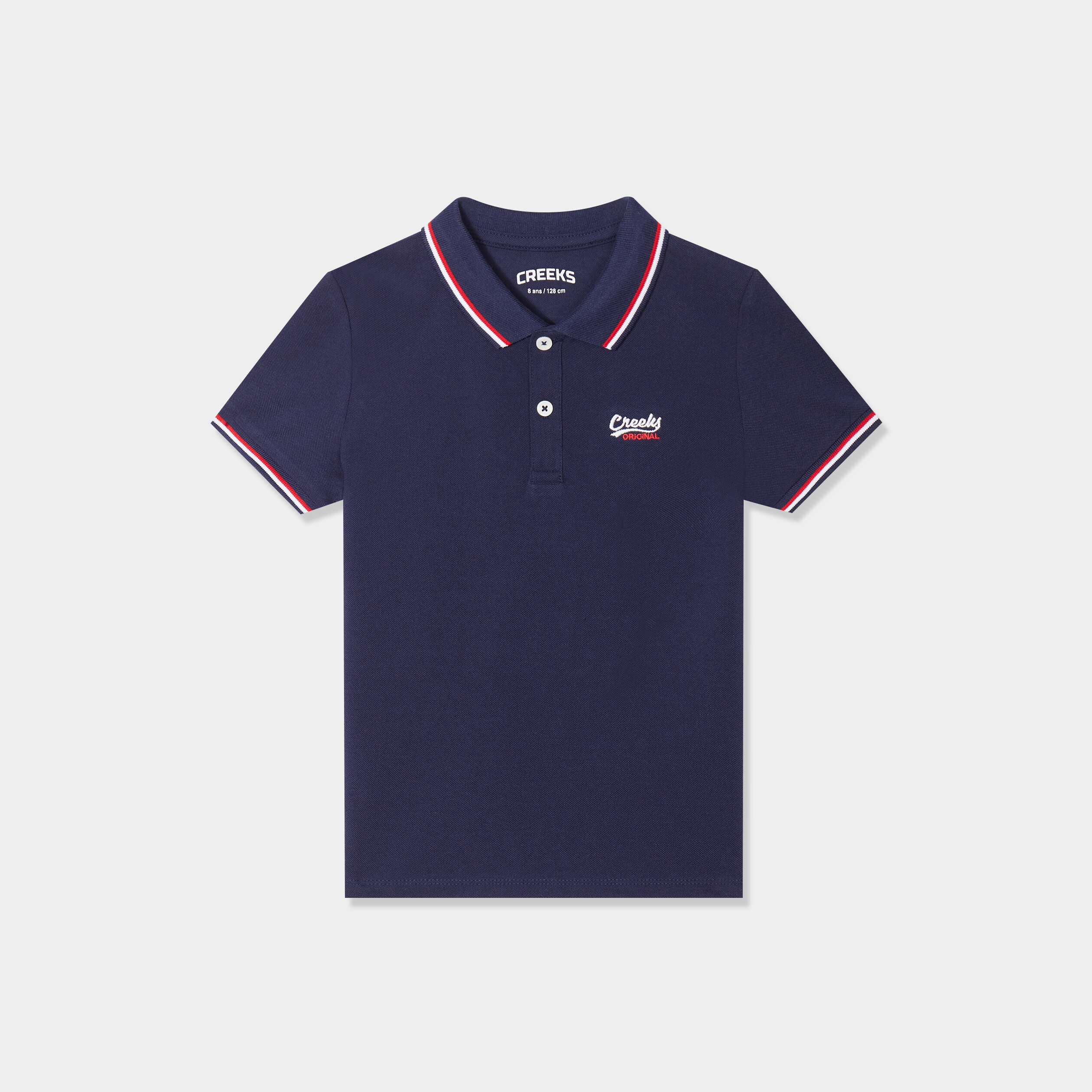 polo manches courtes coton creeks bleu marine garcon Polo manches courtes coton Creeks bleu marine garçon