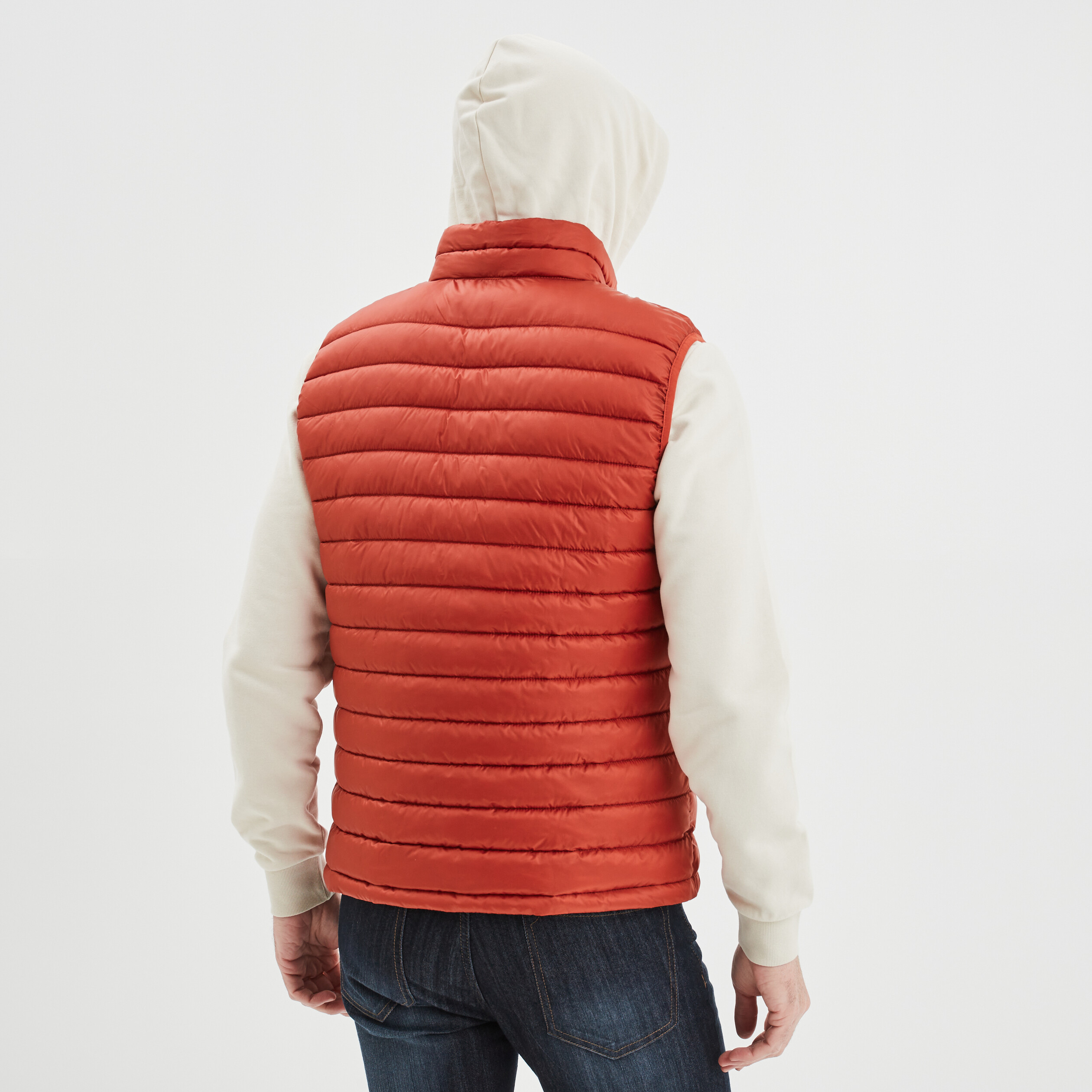 Doudoune légère zippée sans manches orange foncé homme