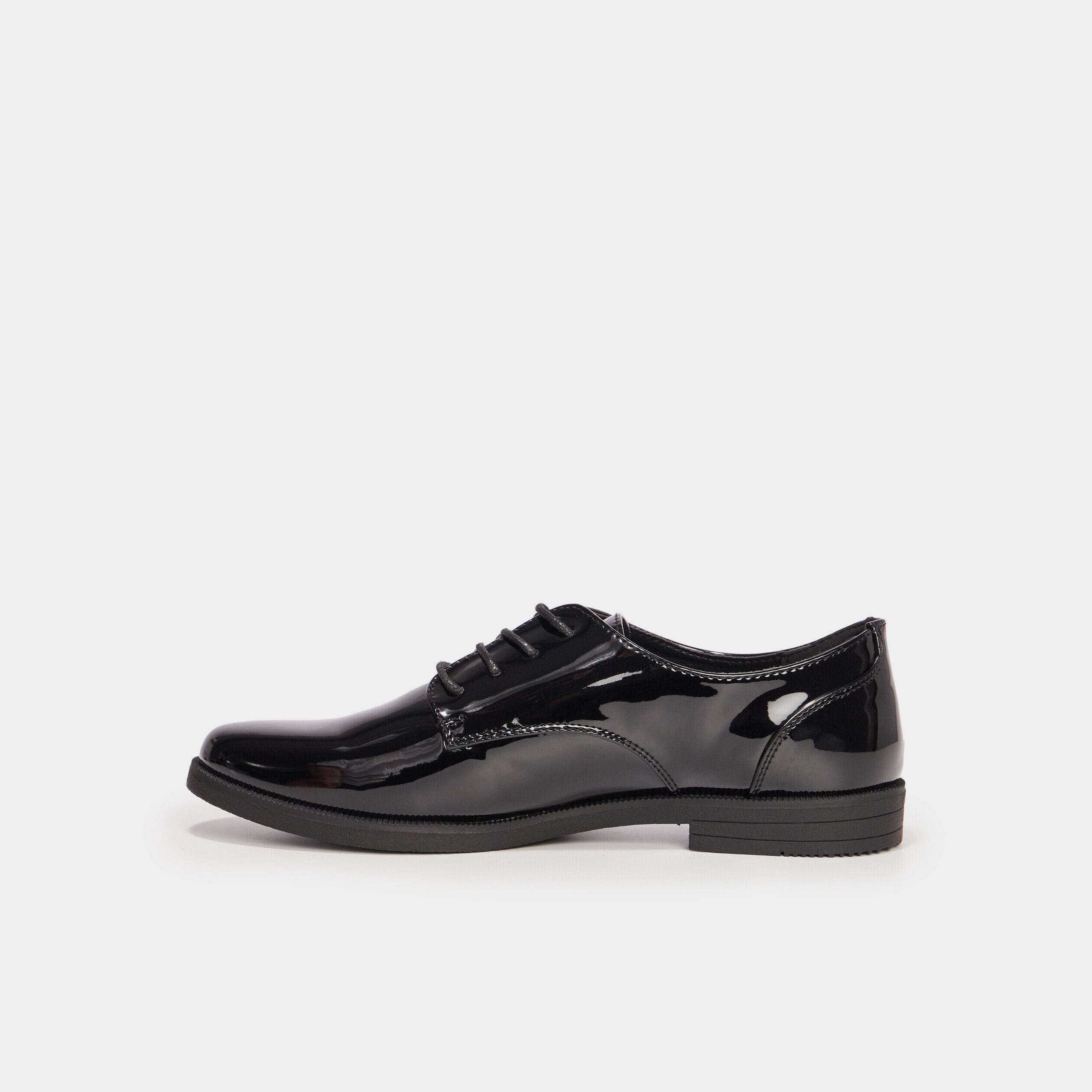 Derbies vernies à lacets noir femme