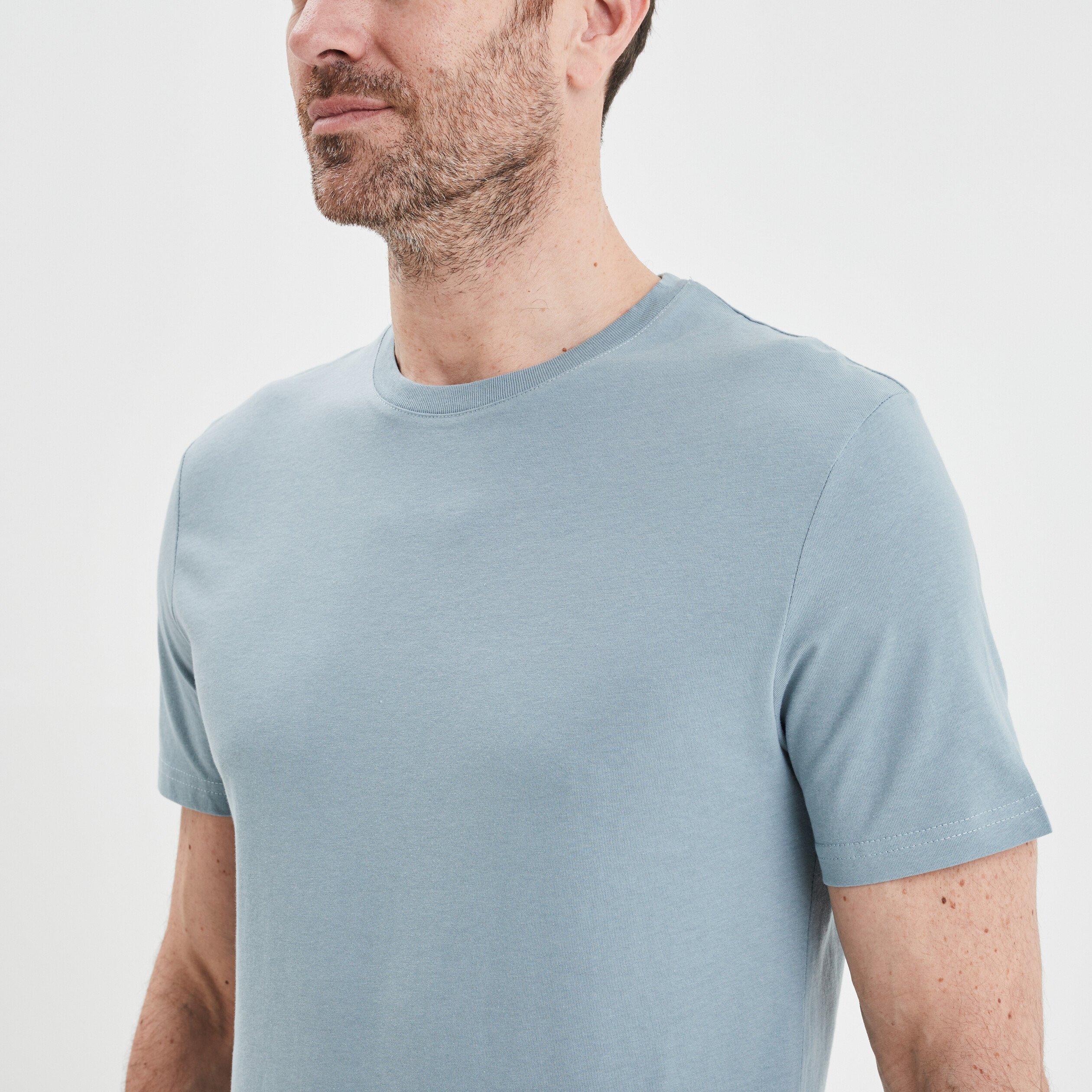 t shirt en coton manches courtes gris homme T-shirt en coton manches courtes gris homme