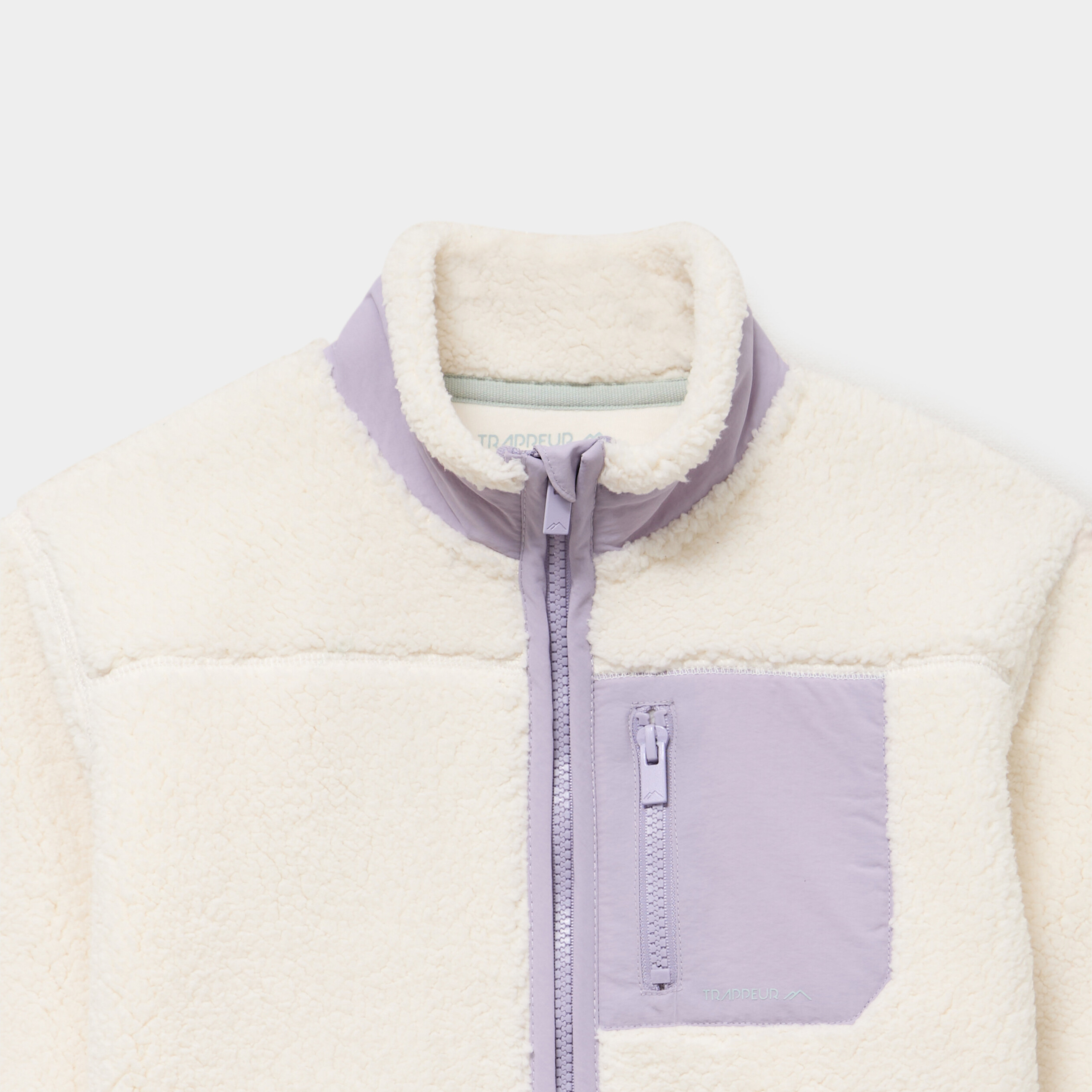 Gilet zipp&eacute; effet sherpa blanc fille