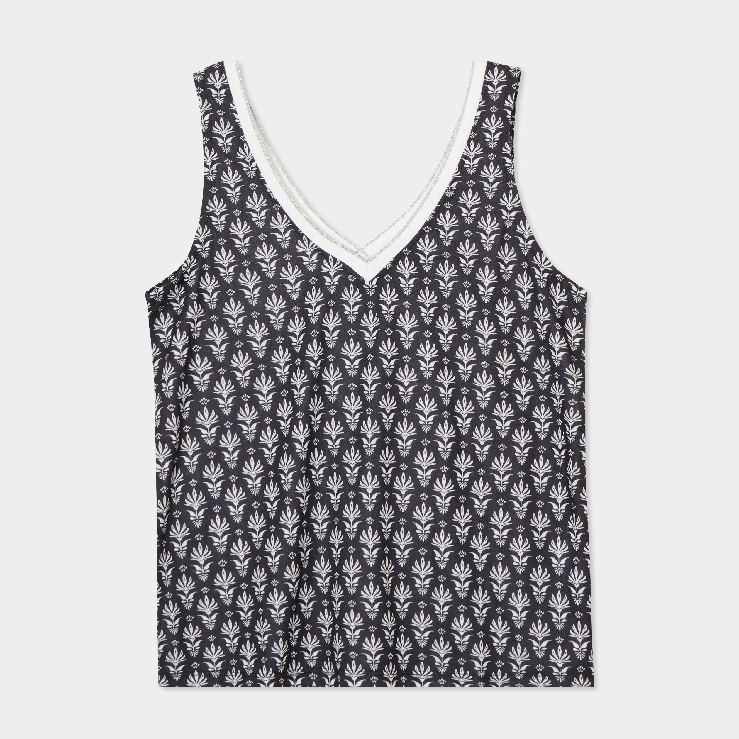 debardeur col en v bretelles fines noir femme Débardeur col en V bretelles fines noir femme