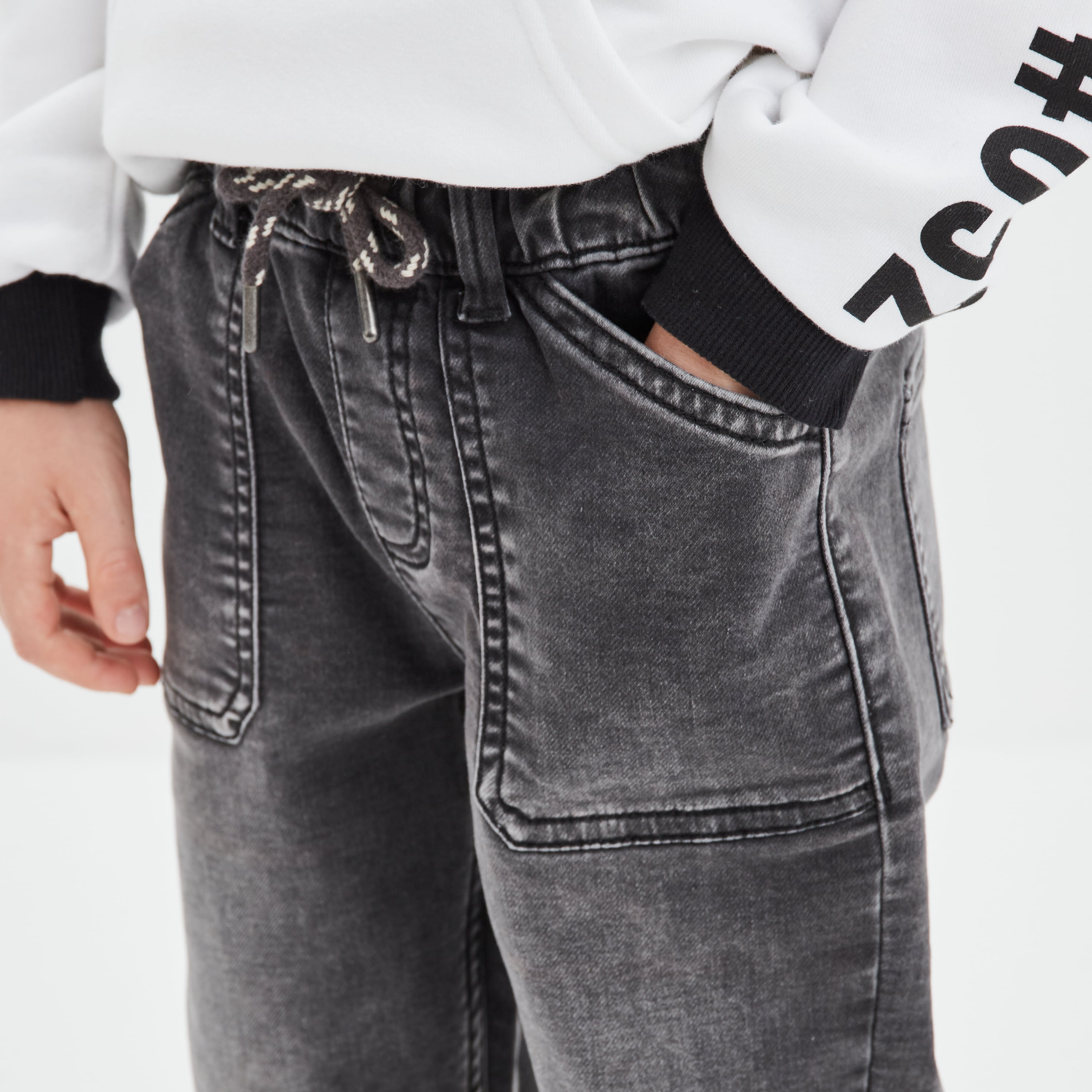 Jeans regular taille élastiquée denim stone bébé garçon | La Halle