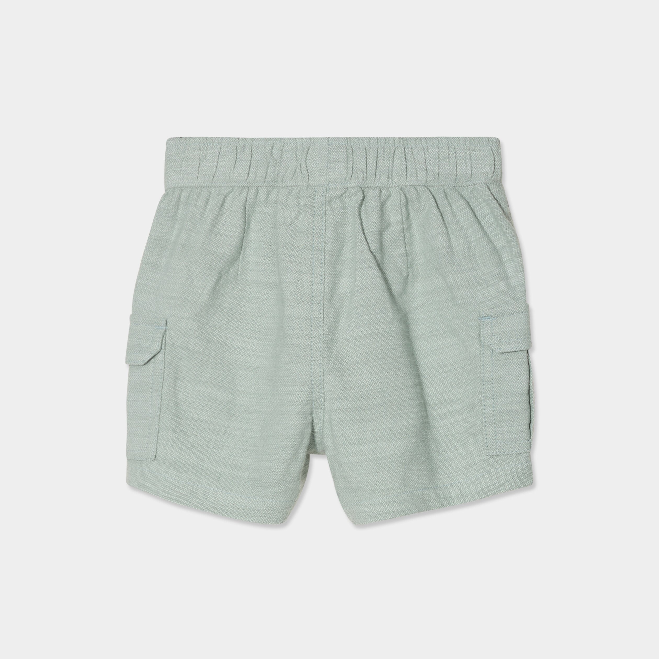 short poches battle coton vert pastel bebeg Short poches battle coton vert pastel bébé garçon