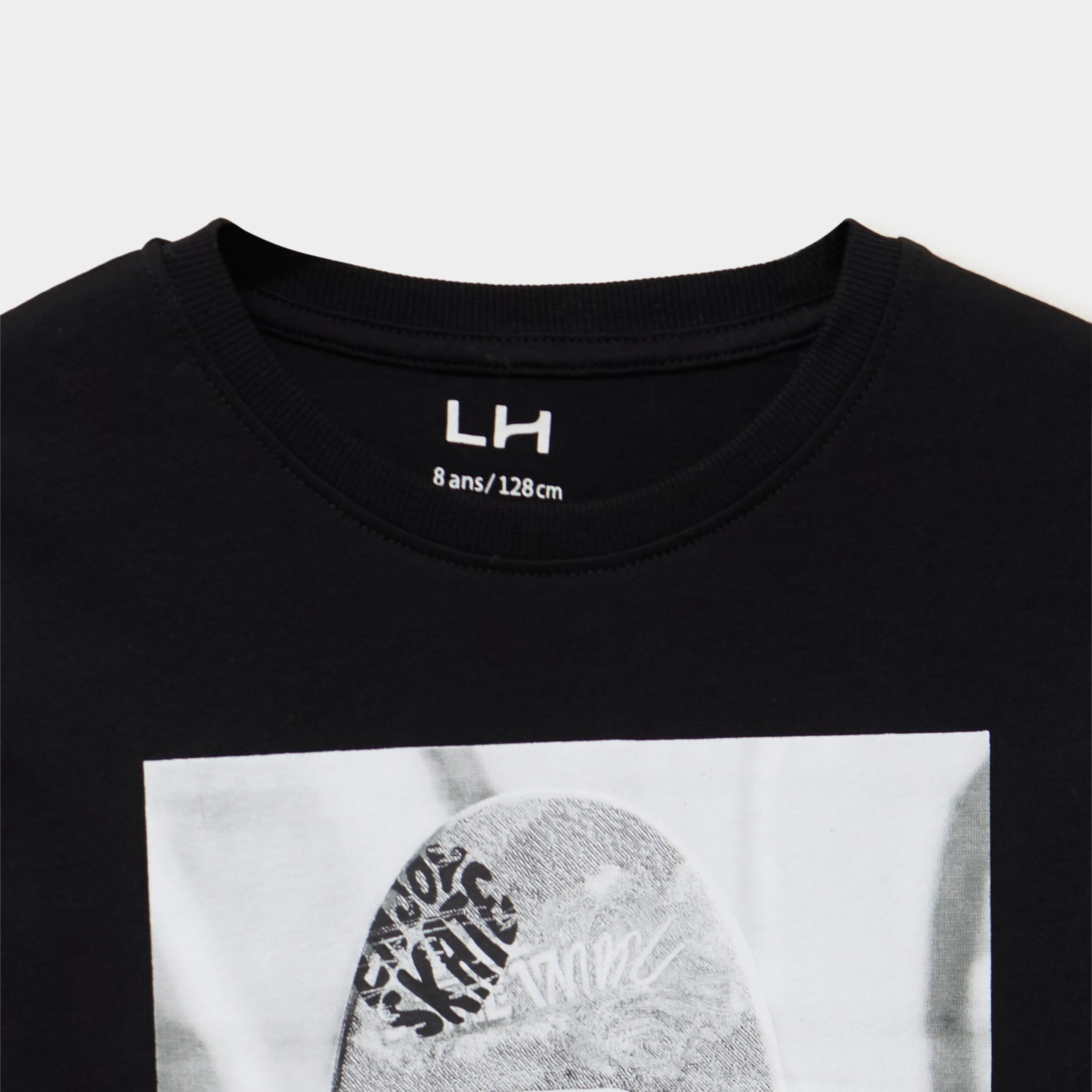 T-shirt manches longues coton noir gar&ccedil;on