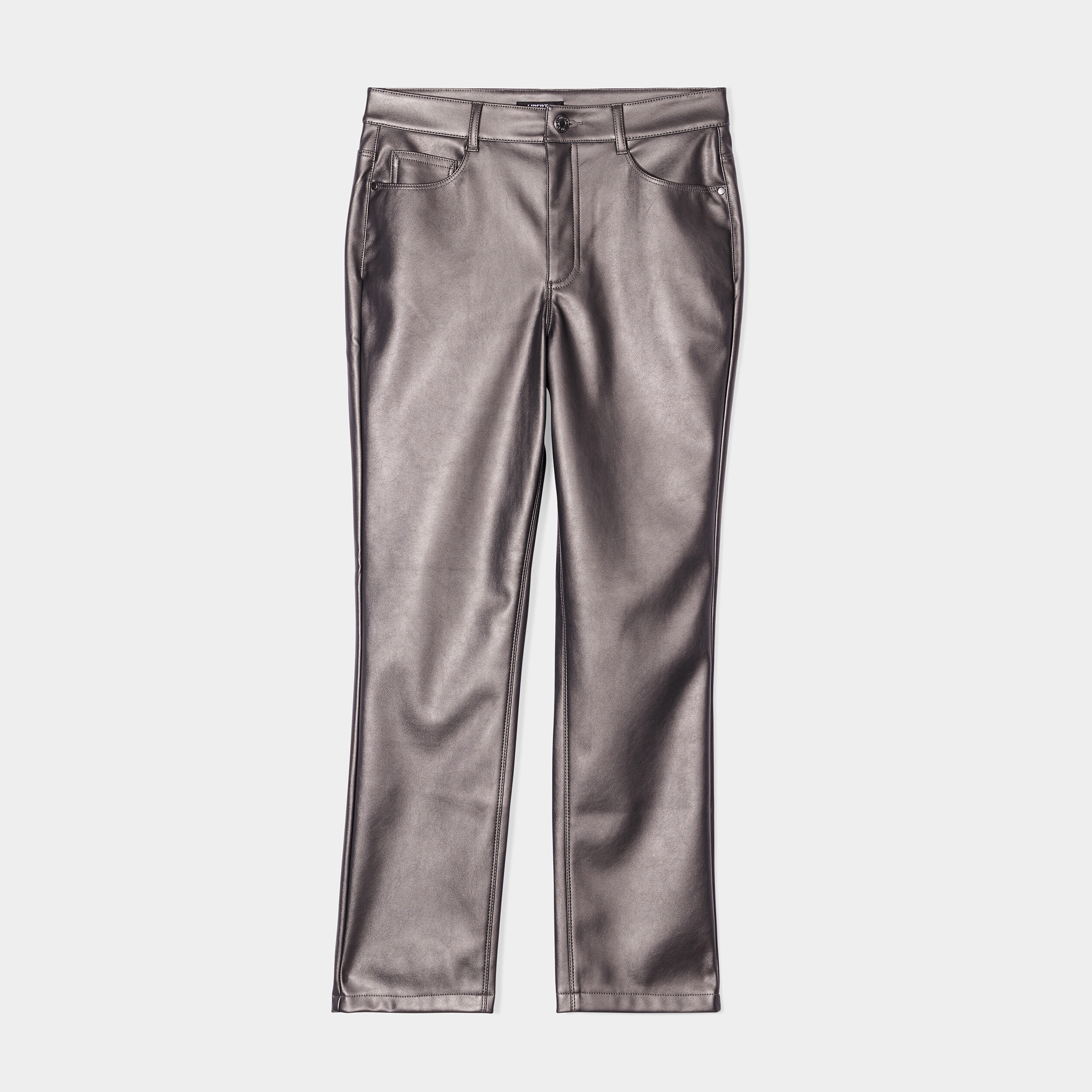 Pantalon en Cuir Liquide à Surface Brillante, Design Européen et