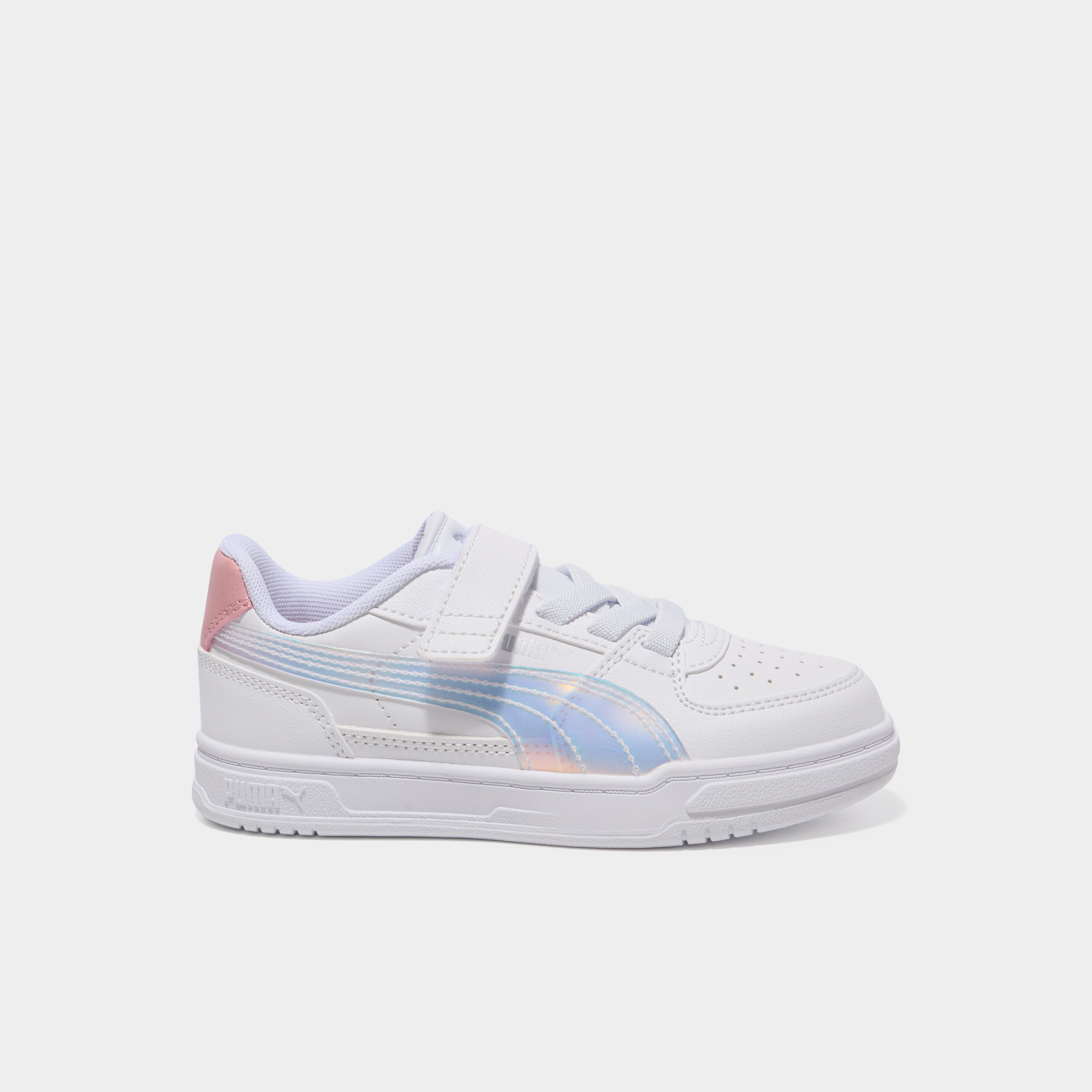 Tennis basses &agrave; scratchs Puma Caven Holo mauve fille