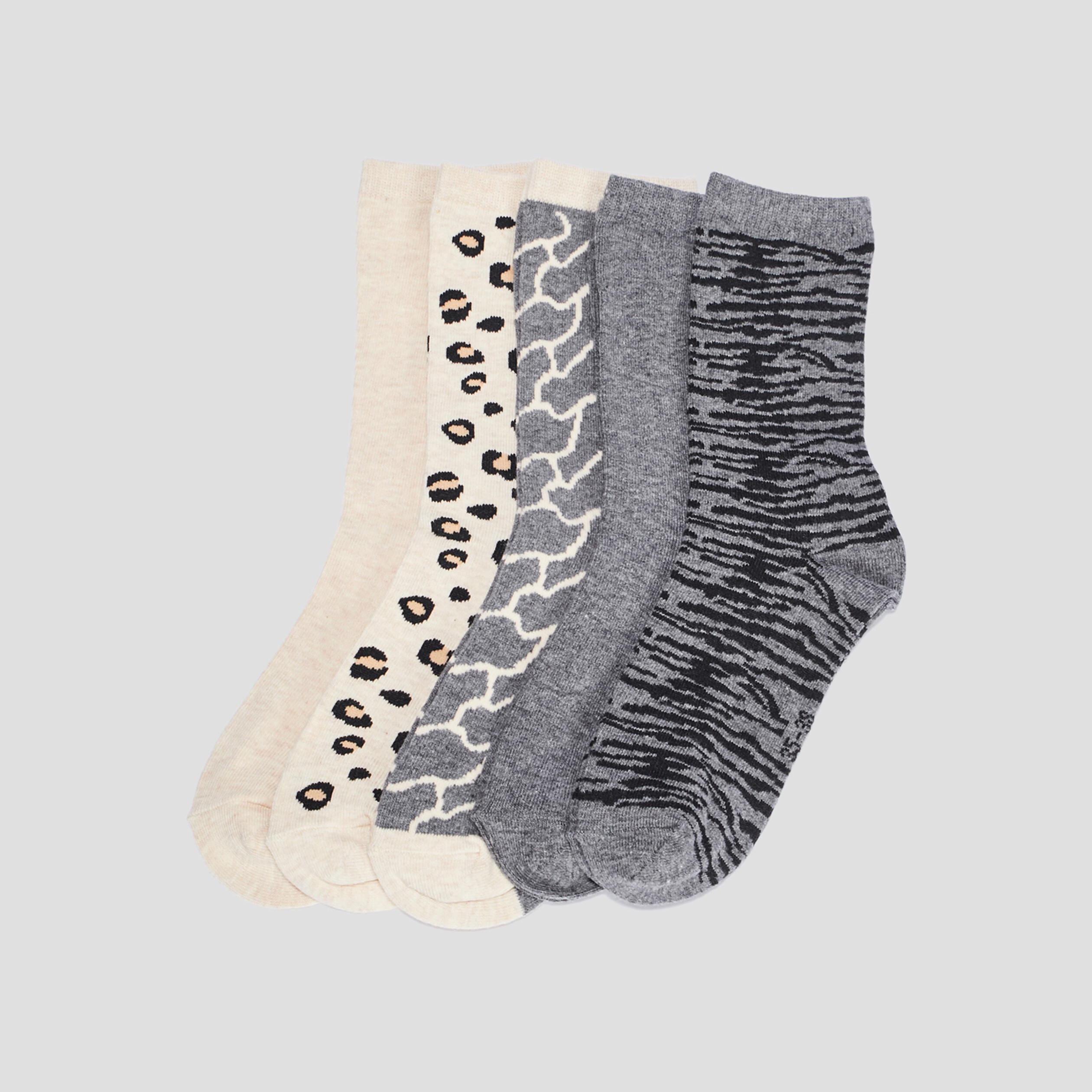 Lot 5 paires chaussettes sable femme