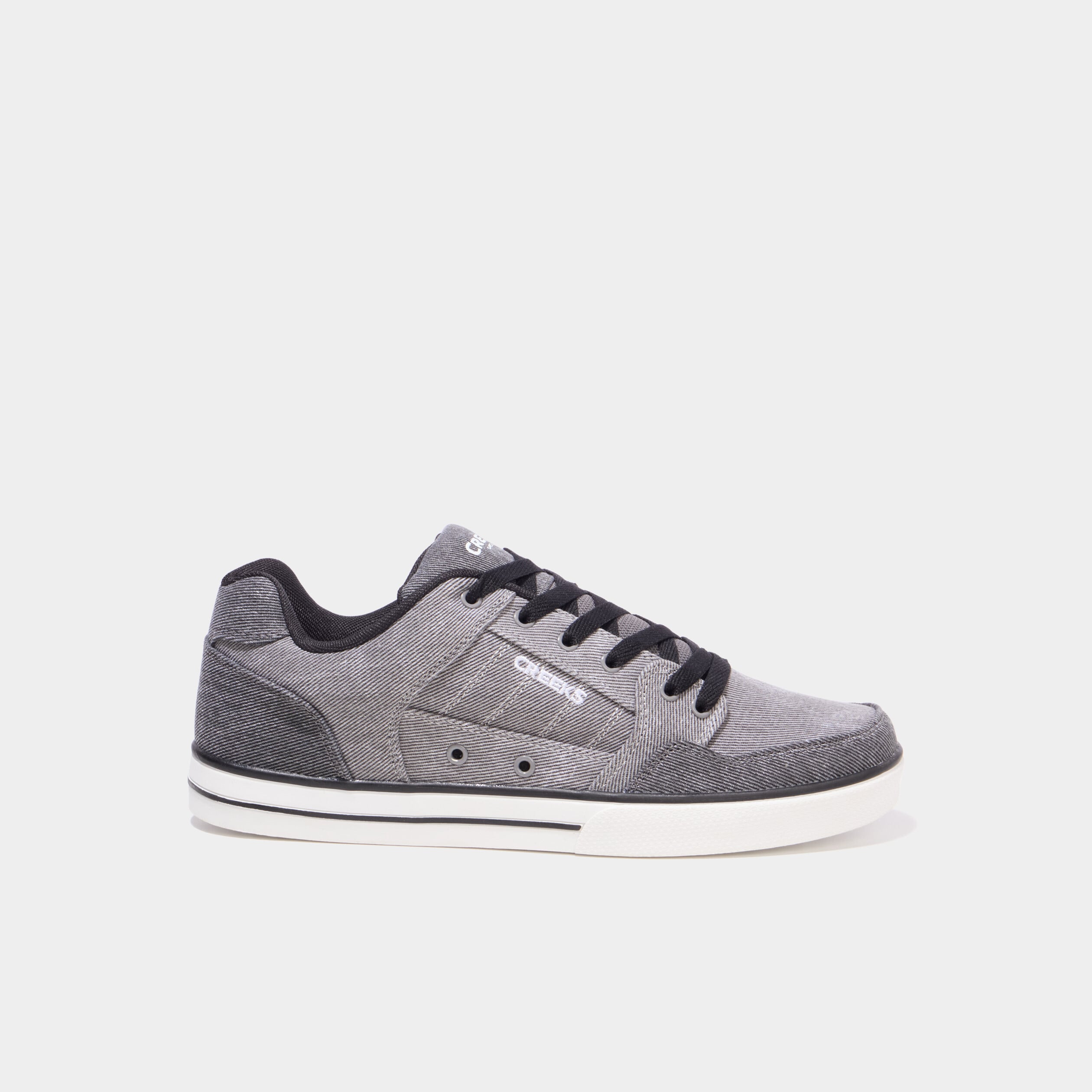 Tennis basses en toile &agrave; lacets gris clair homme