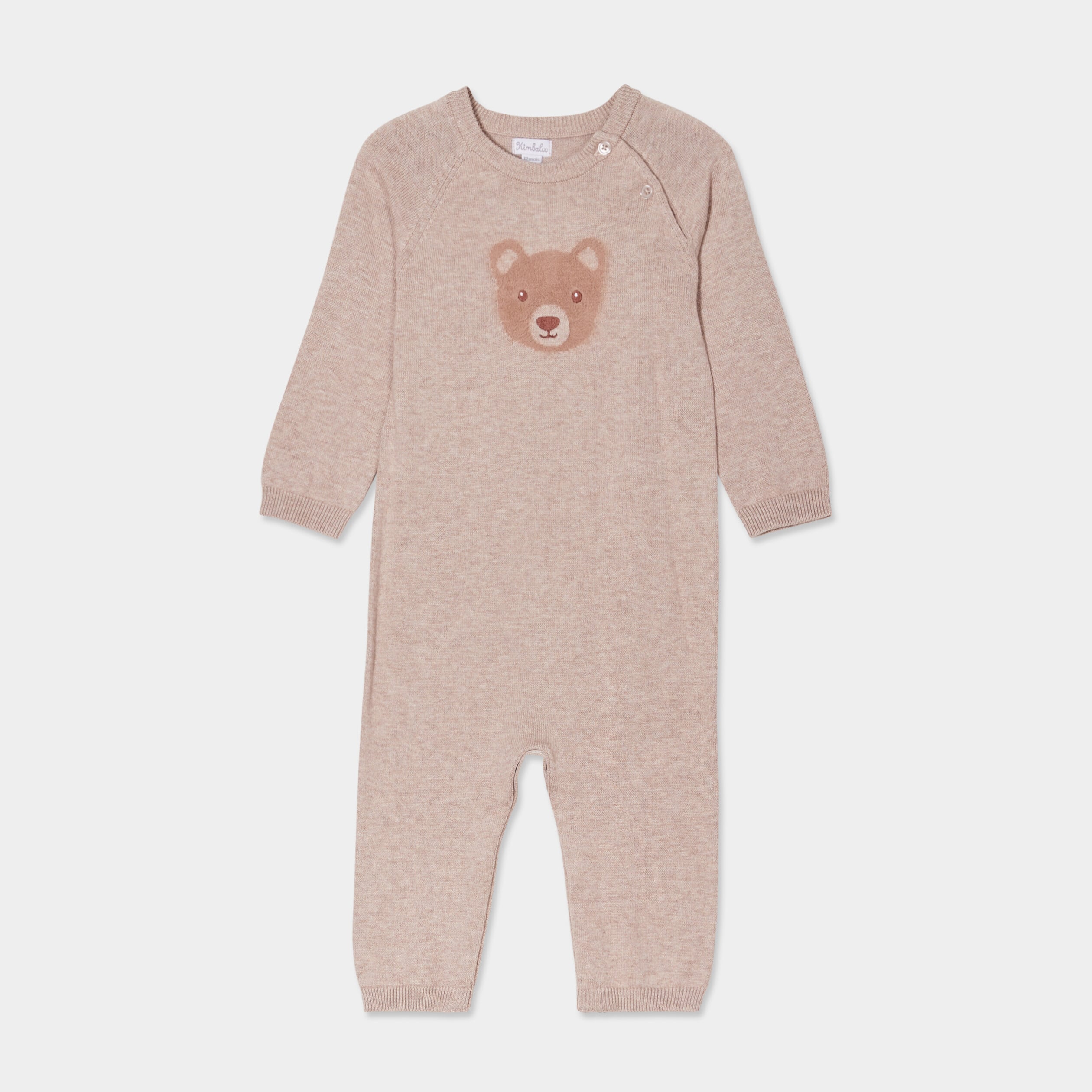 Combinaison tricot coton Kimbaloo taupe b&eacute;b&eacute;