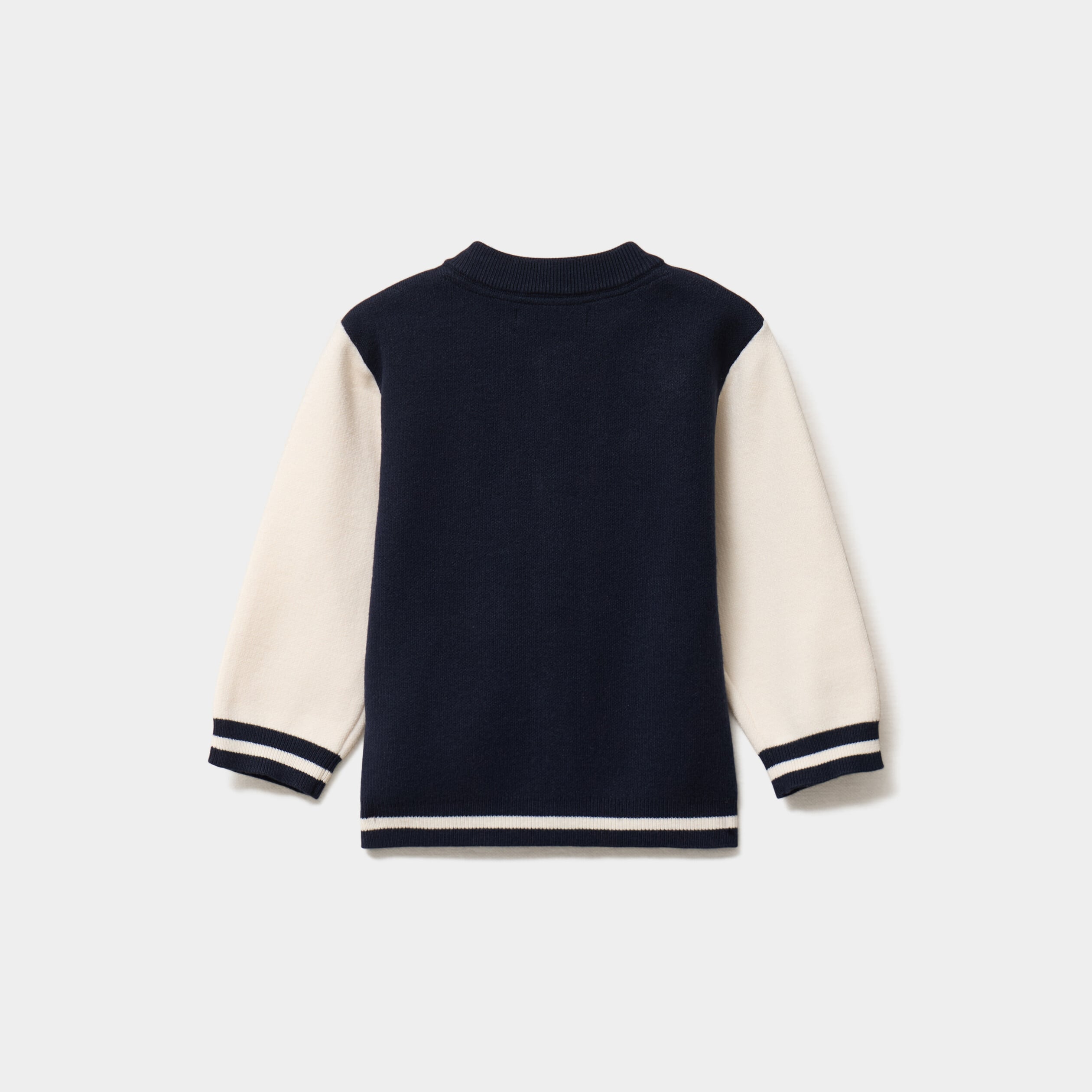 Gilet boutonn&eacute; col teddy manches longues bleu marine b&eacute;b&eacute; gar&ccedil;on