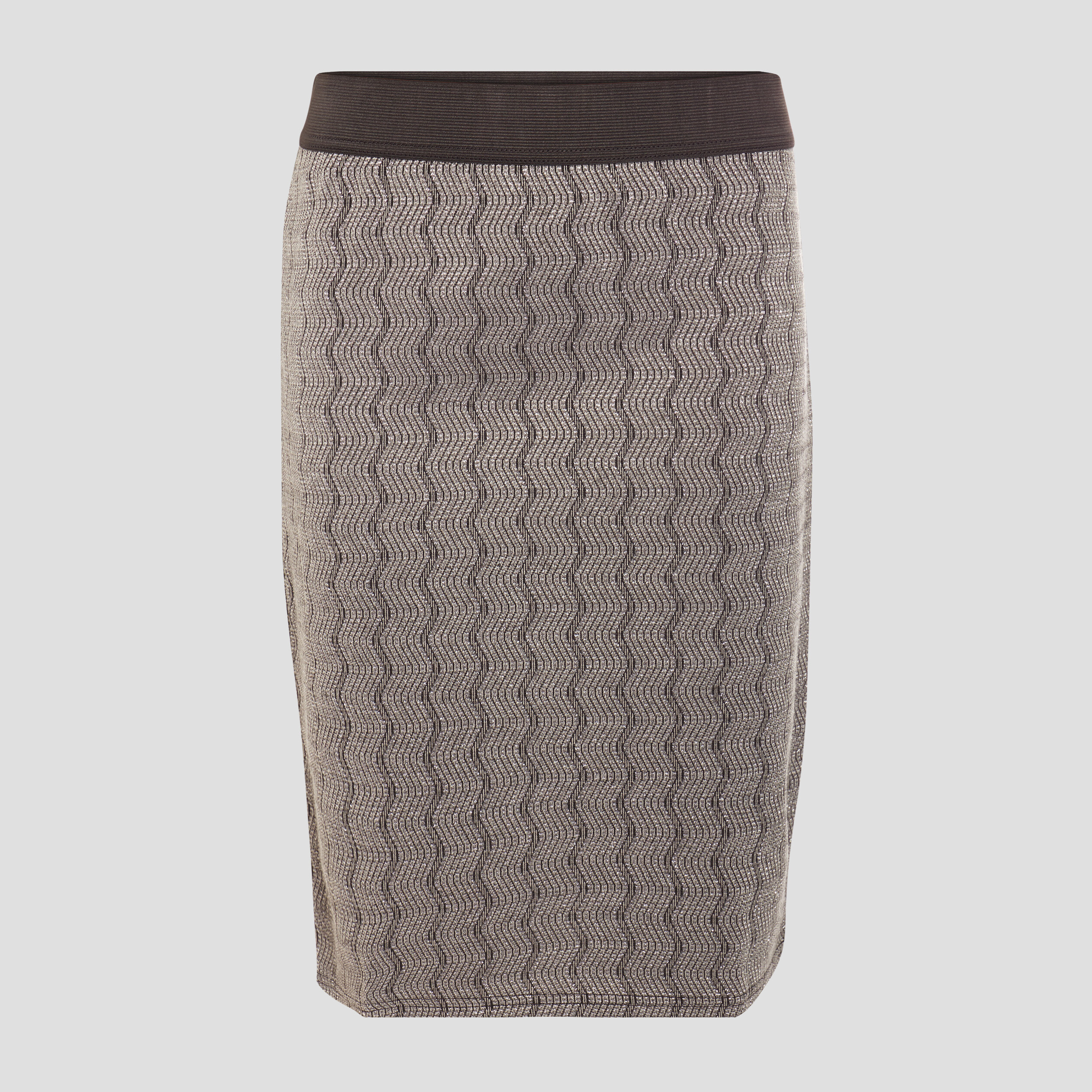 jupe droite taille elastiquee gris femme Jupe droite taille élastiquée gris femme