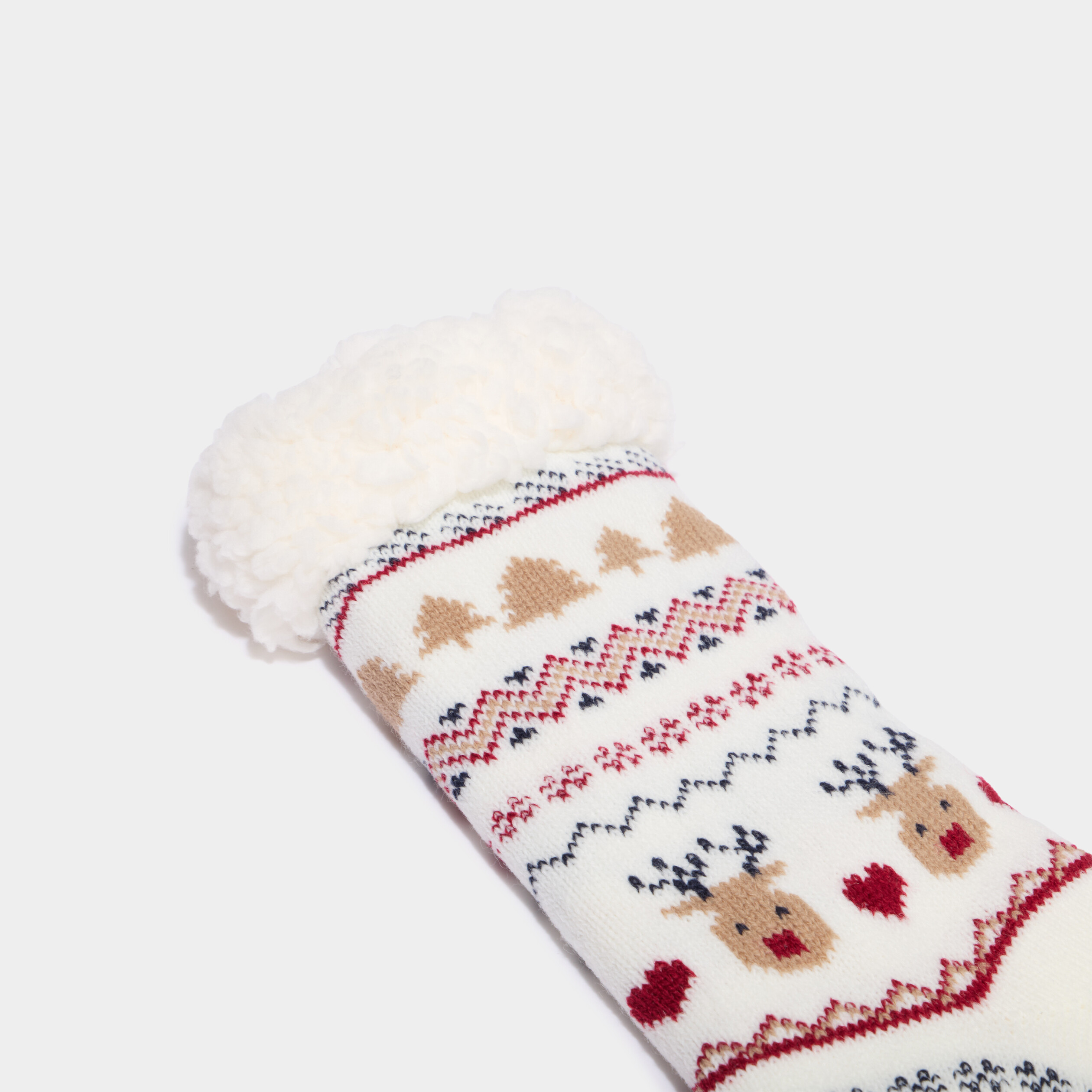 Chaussettes de No&euml;l d'int&eacute;rieur ivoire femme